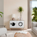 BLACK AND WHITE COMBINATION Sideboard mit 2 Türen in Eiche-Optik