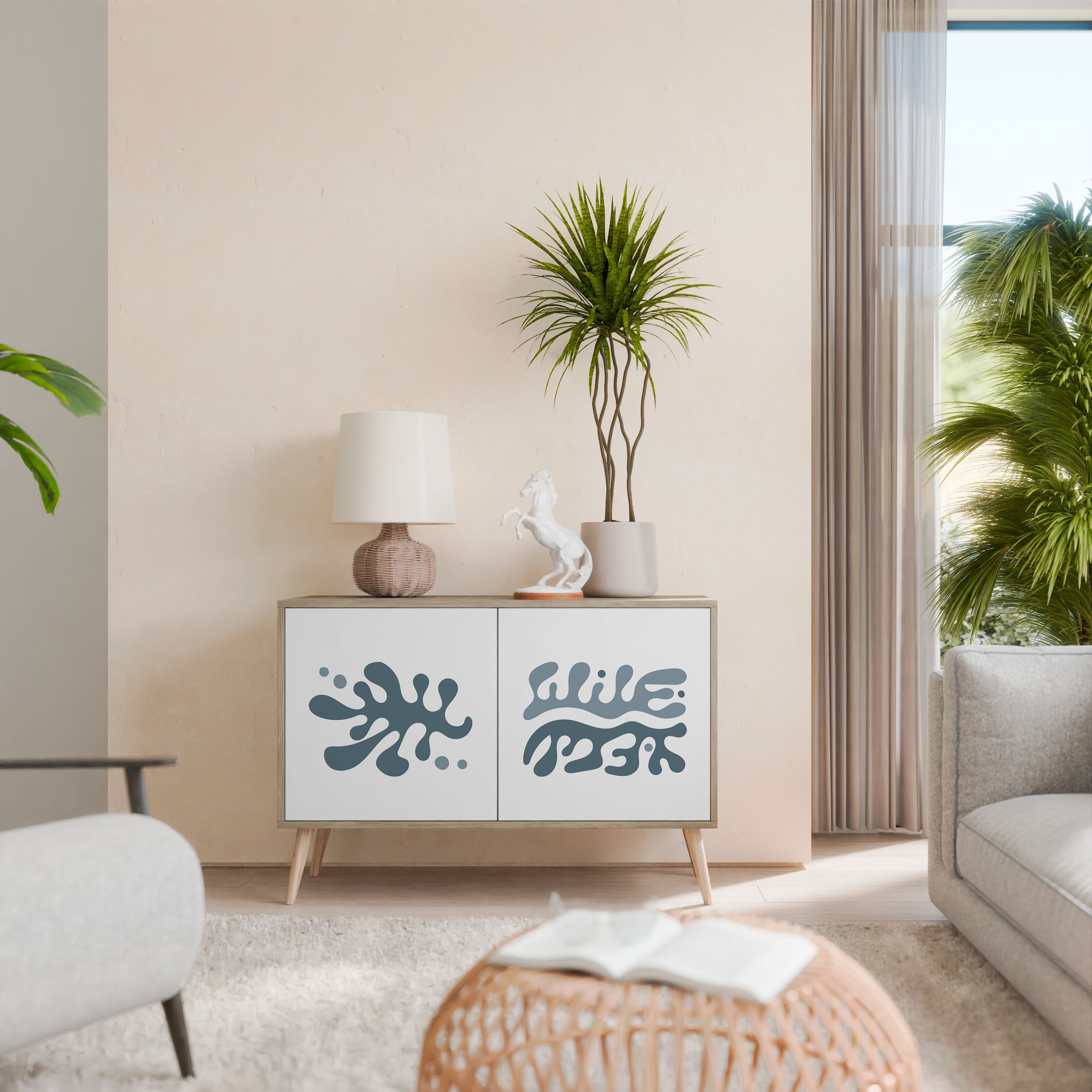 WONDERLAND VEGETATION Sideboard mit 2 Türen in Eichenoptik