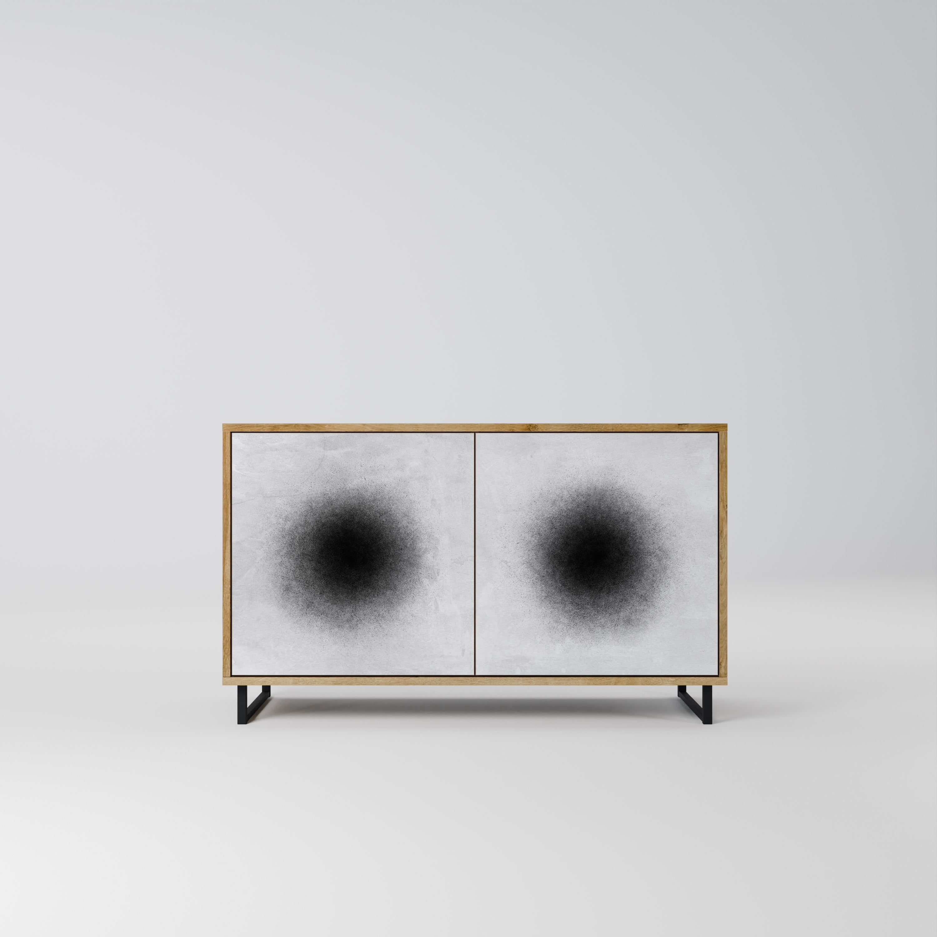 BLACK HOLE Sideboard mit 2 Türen in Eichenoptik
