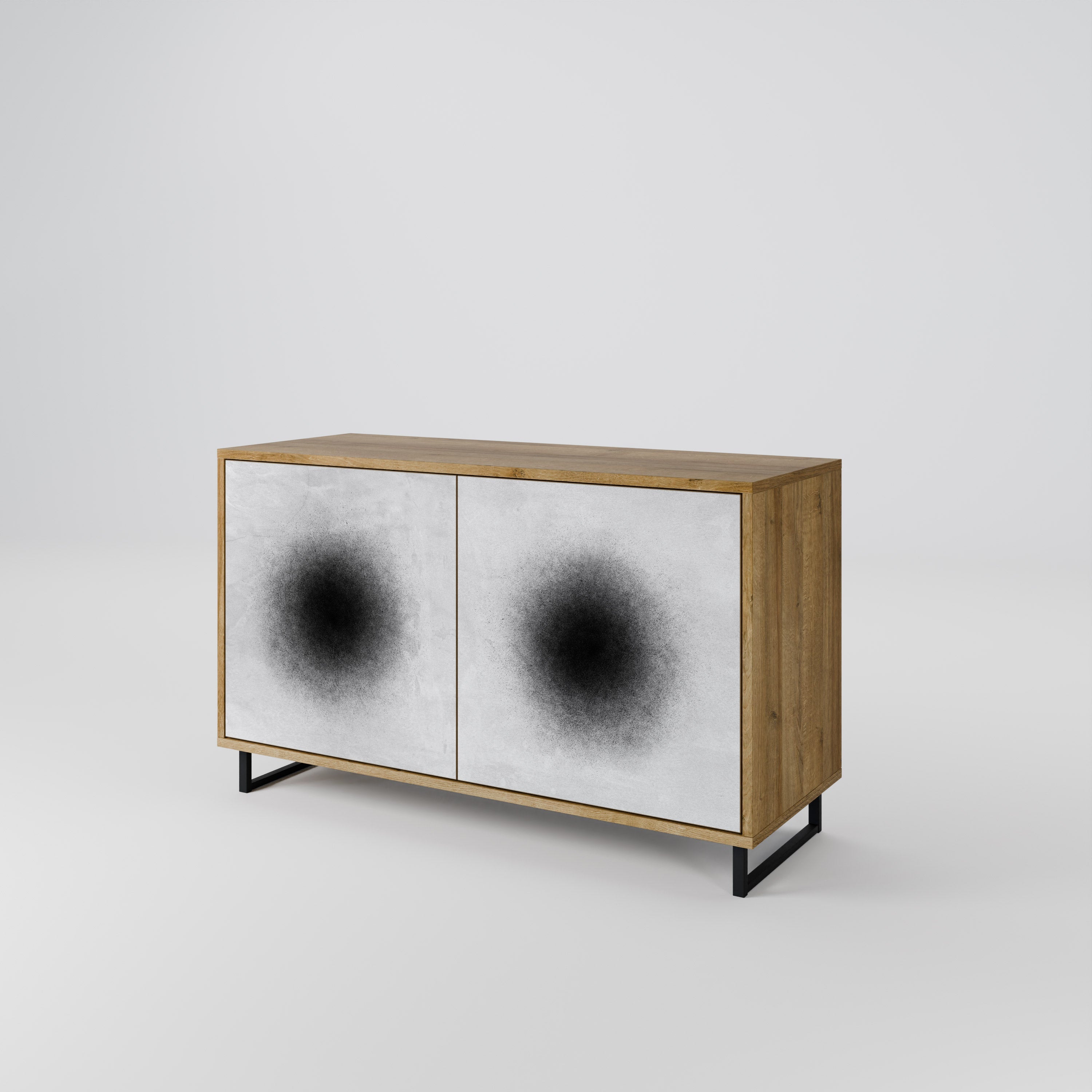 BLACK HOLE Sideboard mit 2 Türen in Eichenoptik