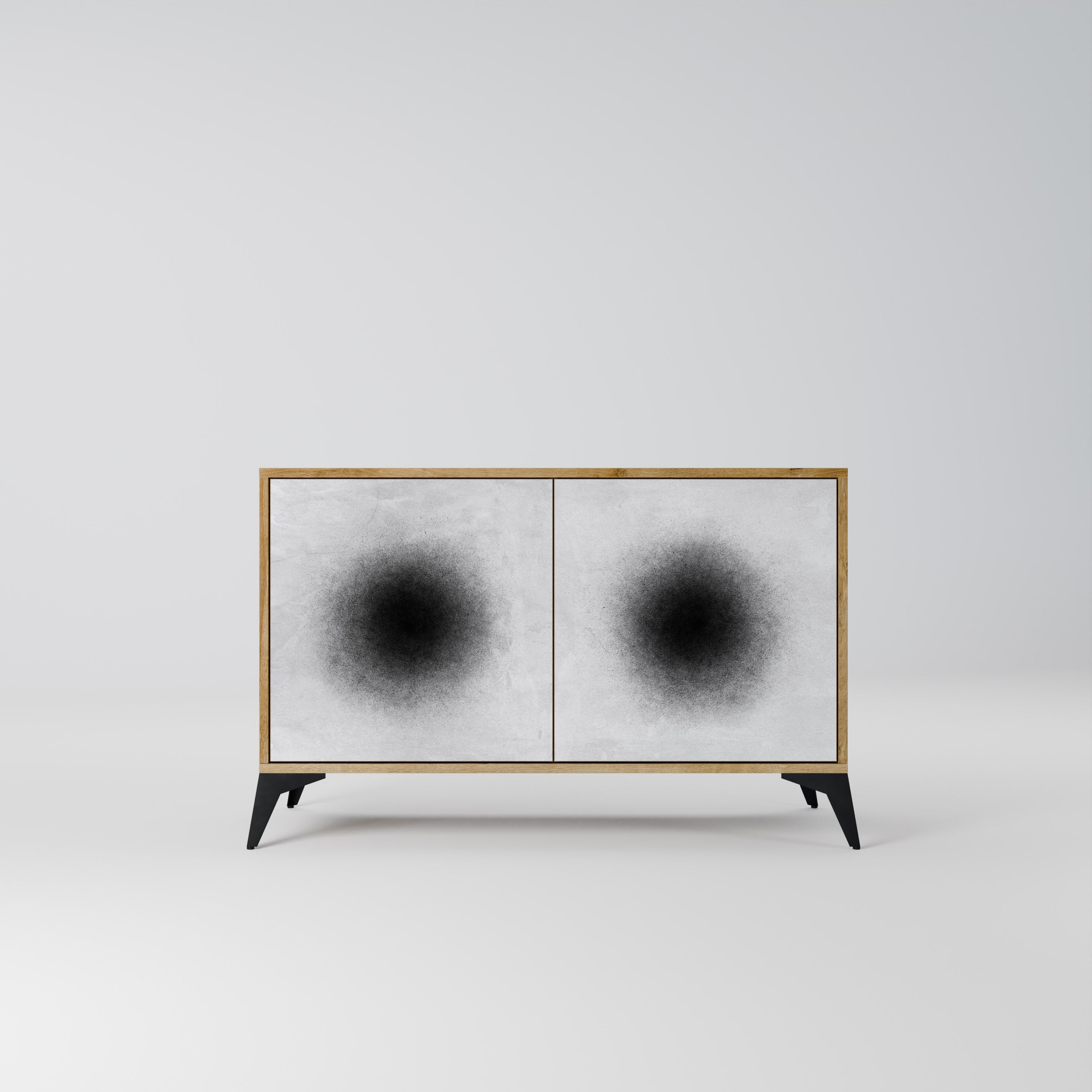 BLACK HOLE Sideboard mit 2 Türen in Eichenoptik
