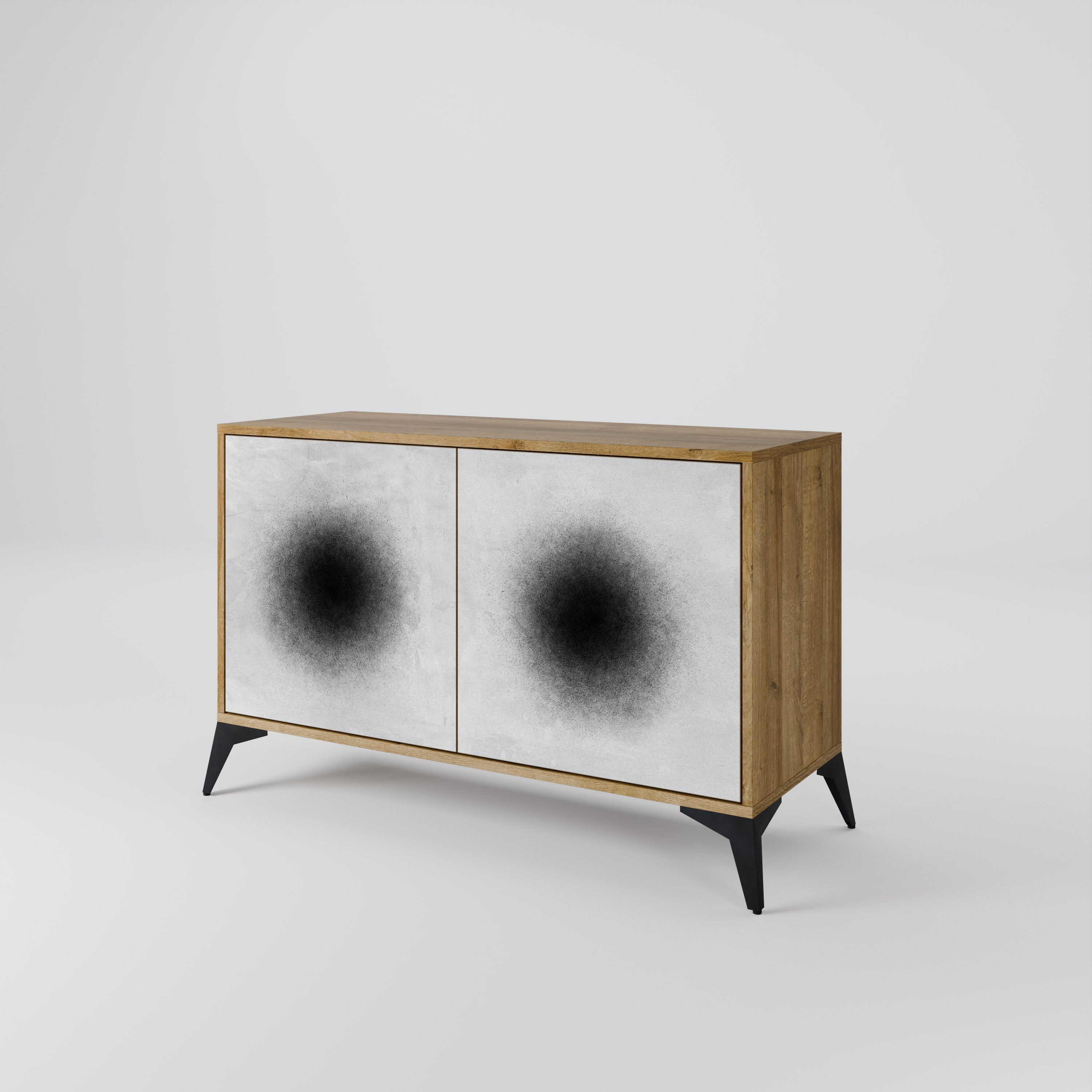 BLACK HOLE Sideboard mit 2 Türen in Eichenoptik