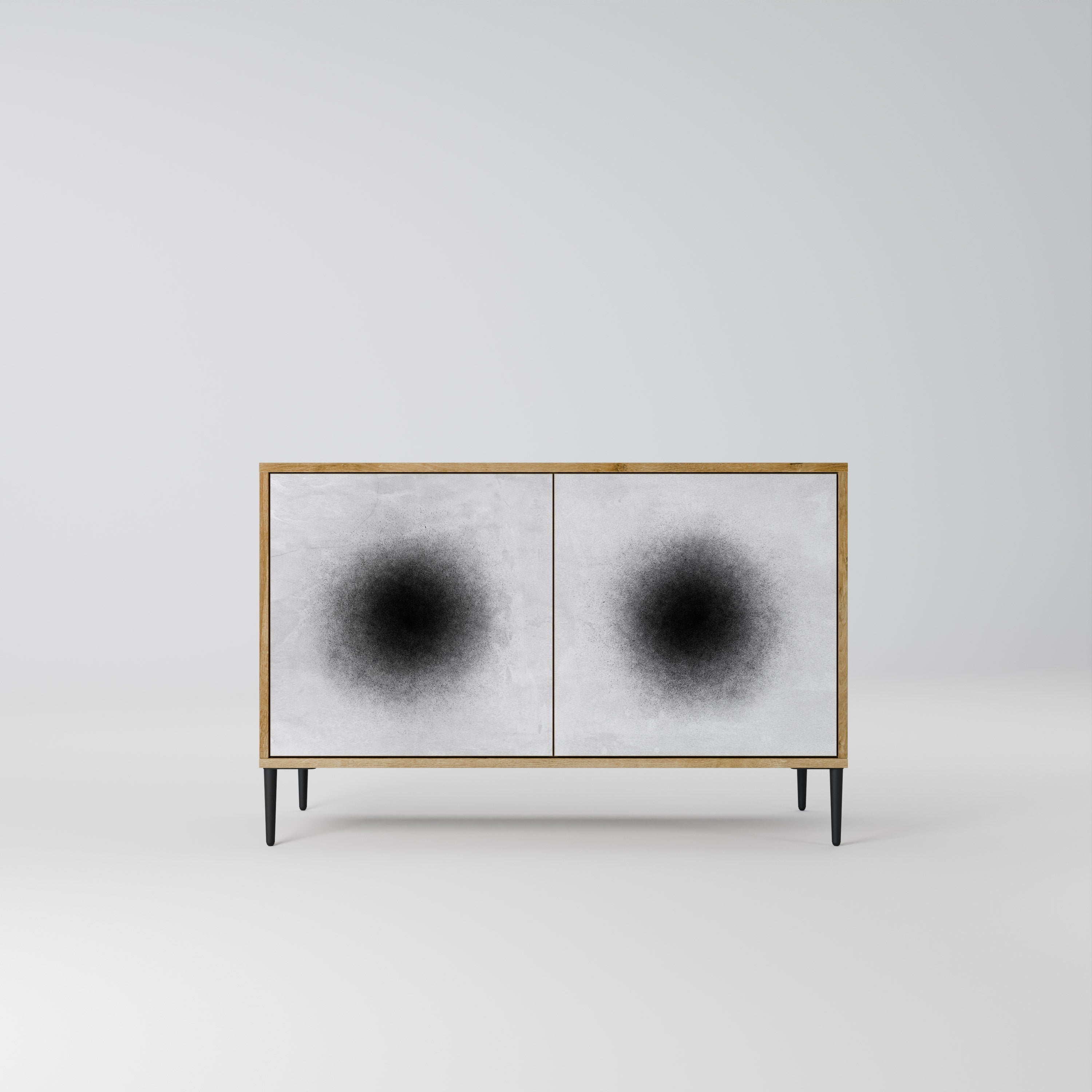 BLACK HOLE Sideboard mit 2 Türen in Eichenoptik