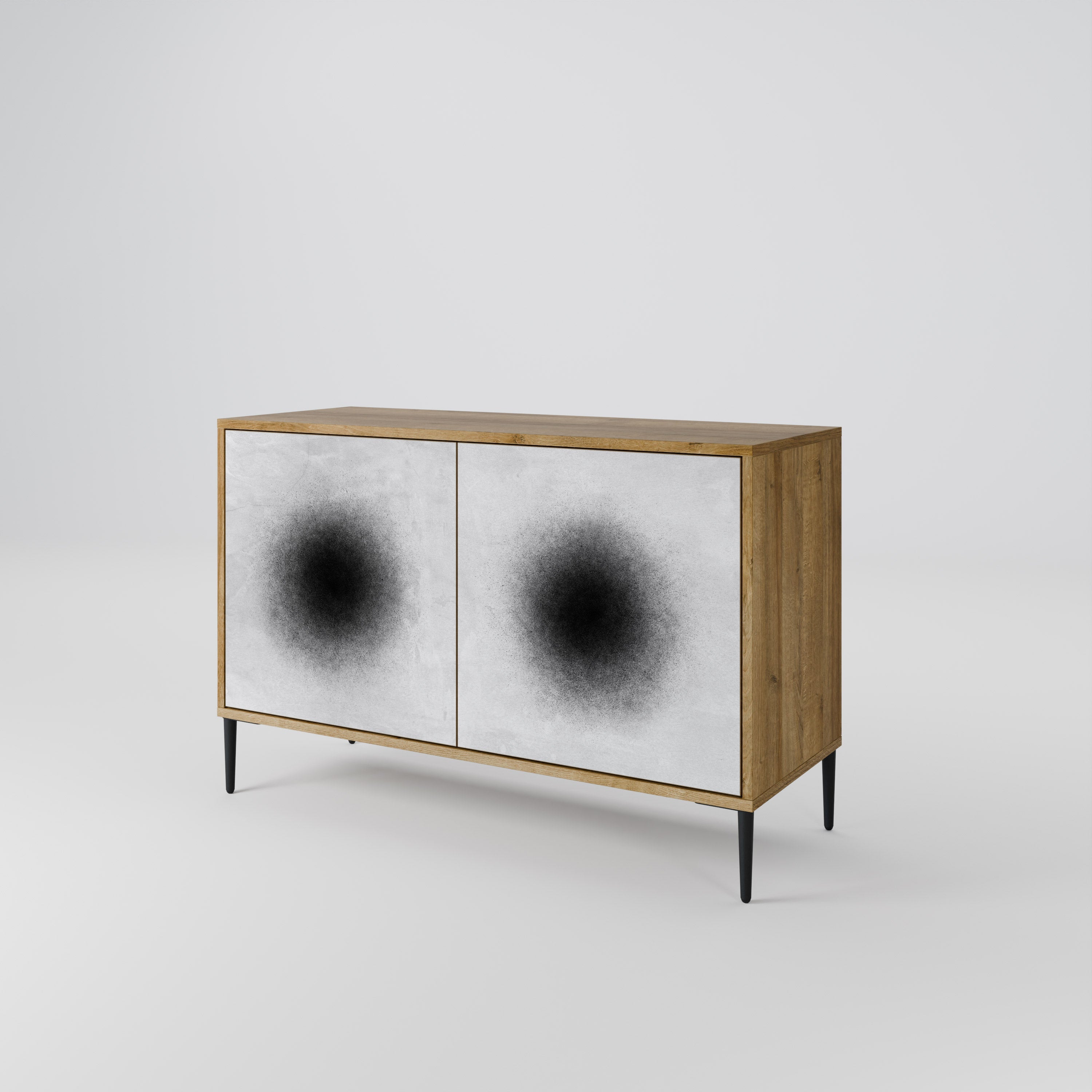 BLACK HOLE Sideboard mit 2 Türen in Eichenoptik