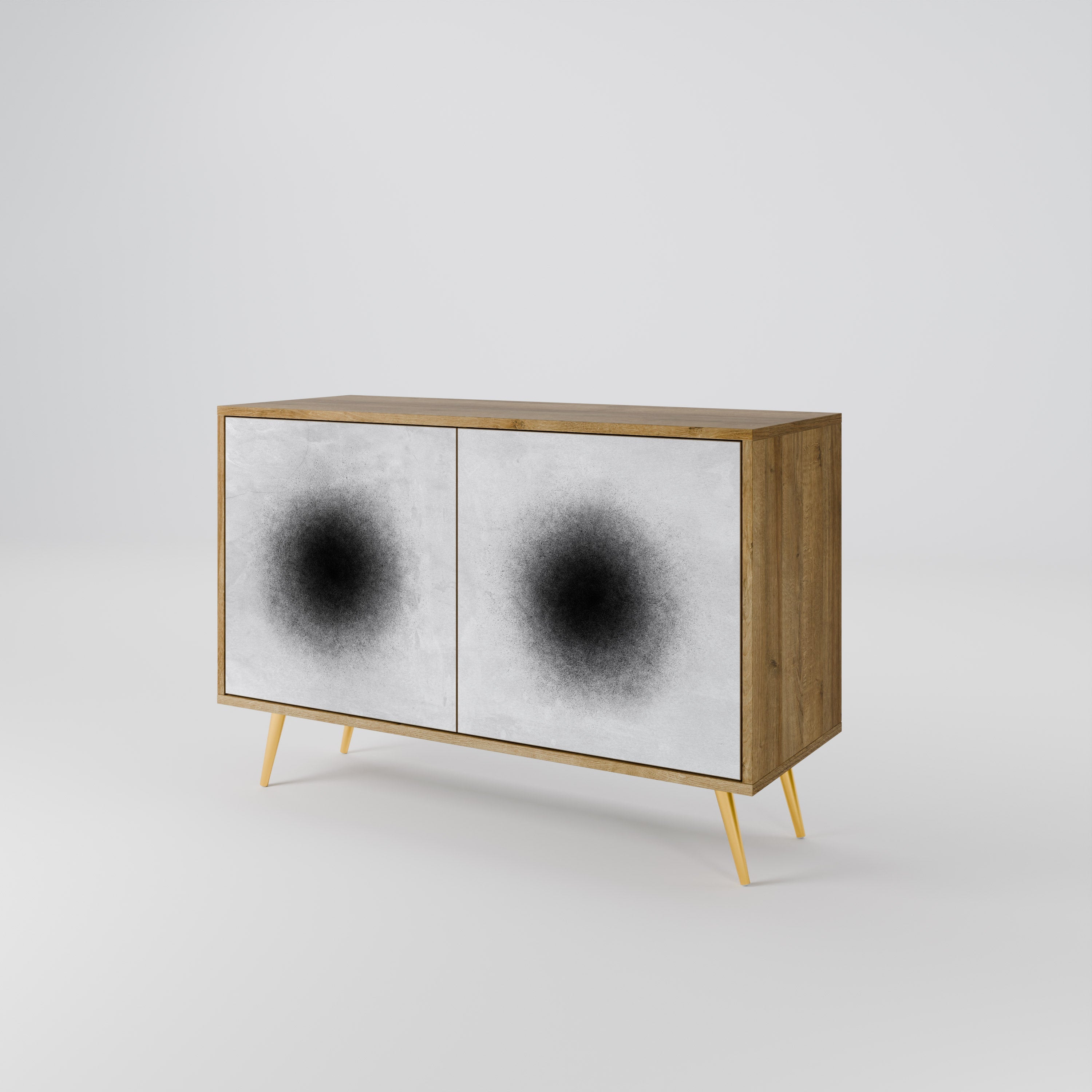 BLACK HOLE Sideboard mit 2 Türen in Eichenoptik