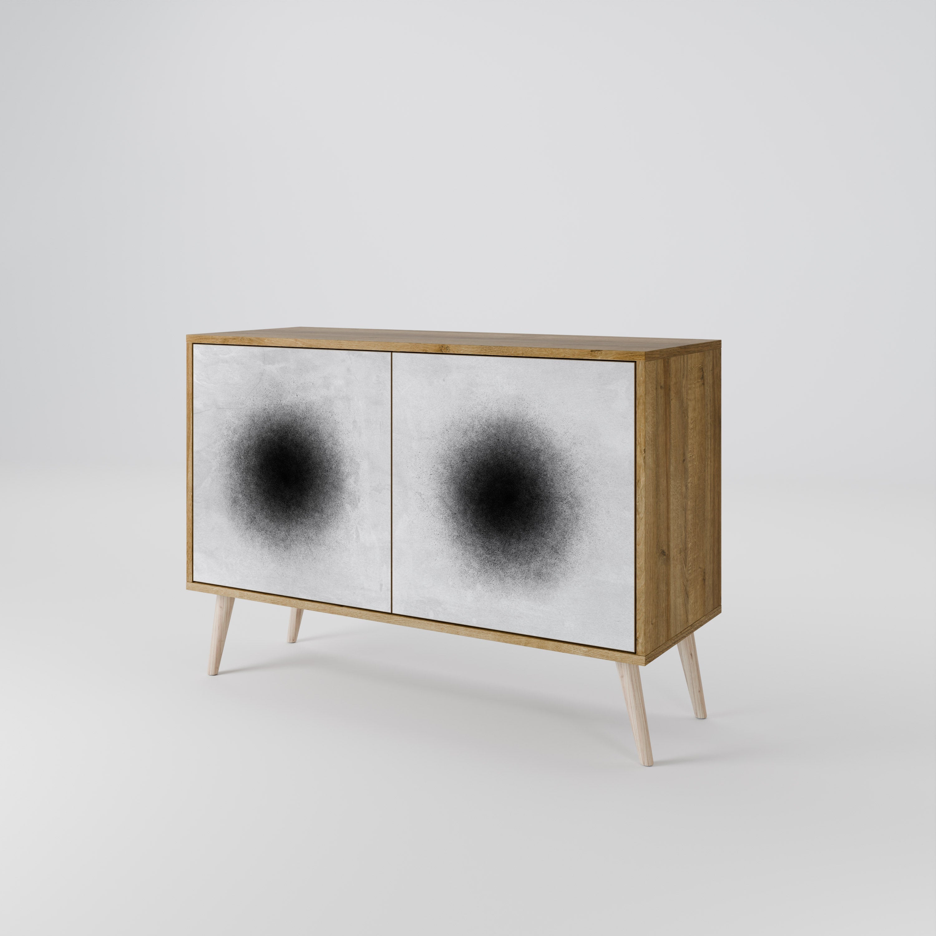 BLACK HOLE Sideboard mit 2 Türen in Eichenoptik