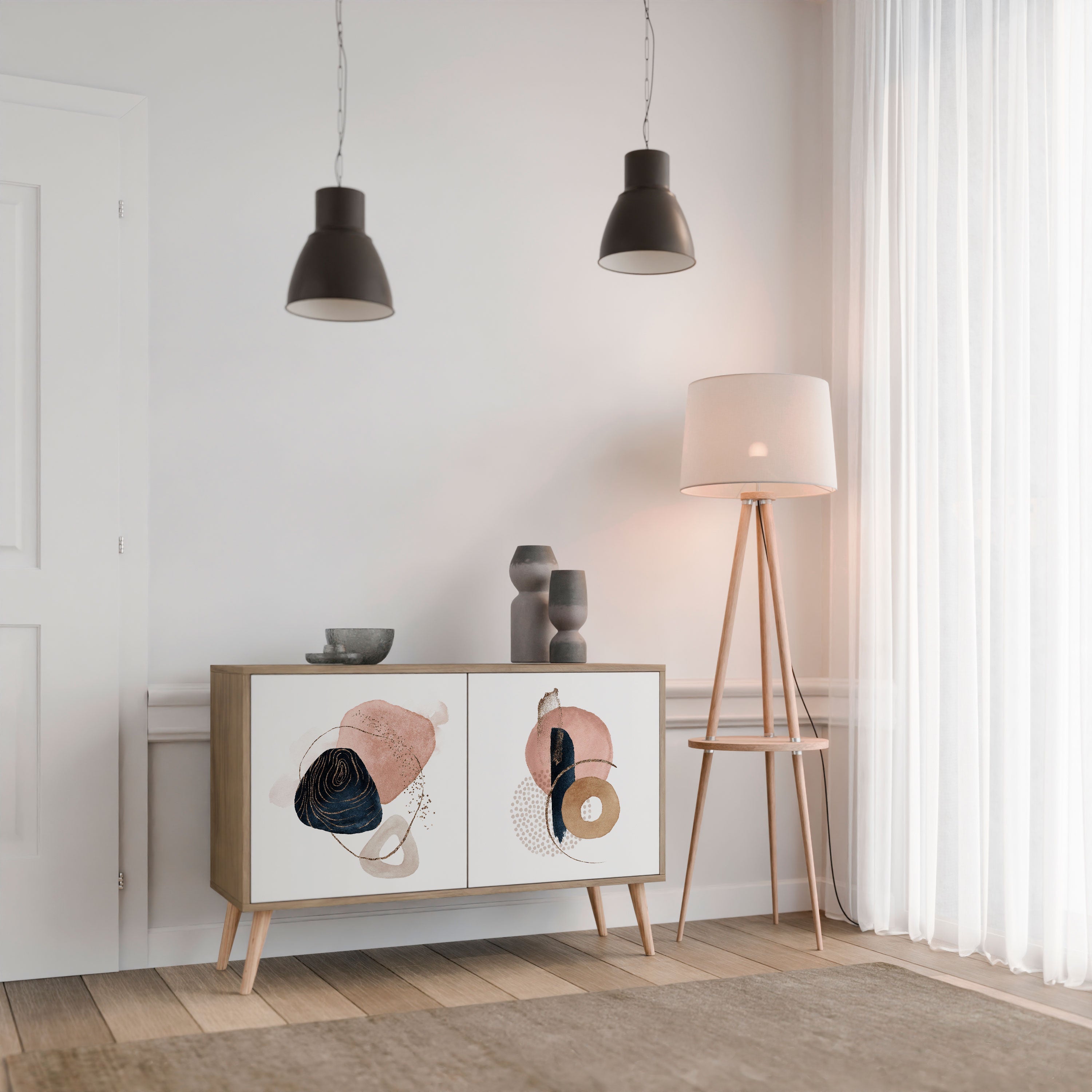COLORFUL SHAPES 2-türiges Sideboard in Eichenoptik