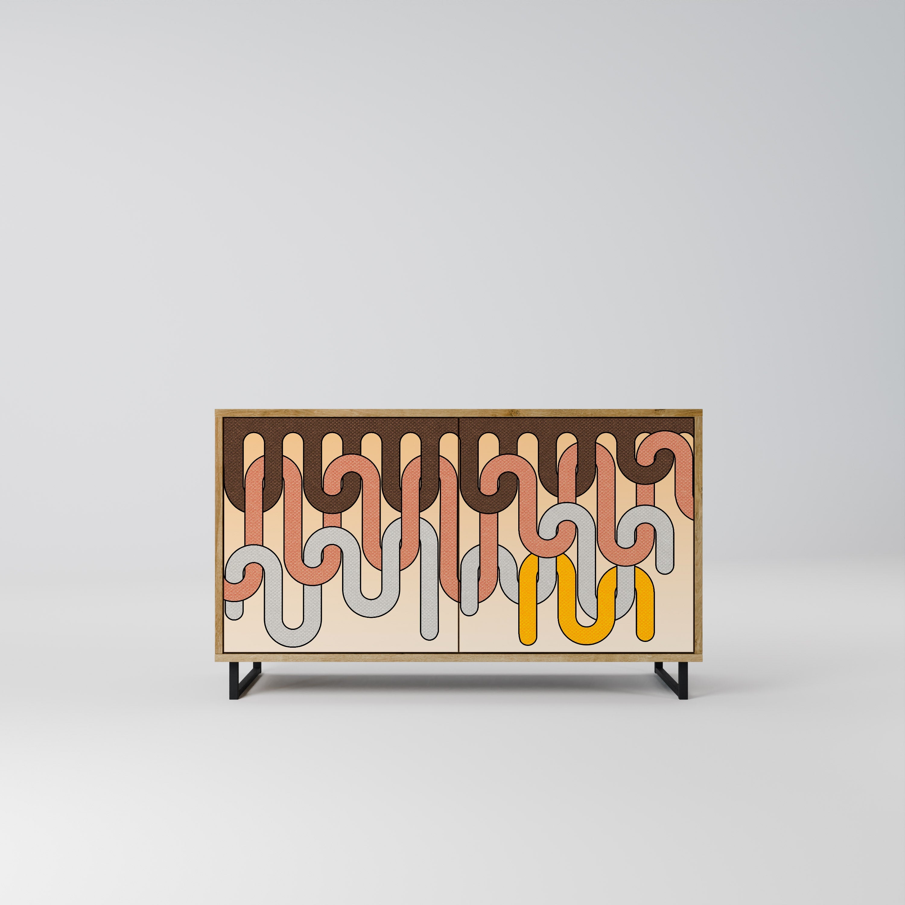 COLORFUL STRINGS Sideboard mit 2 Türen in Eichenoptik