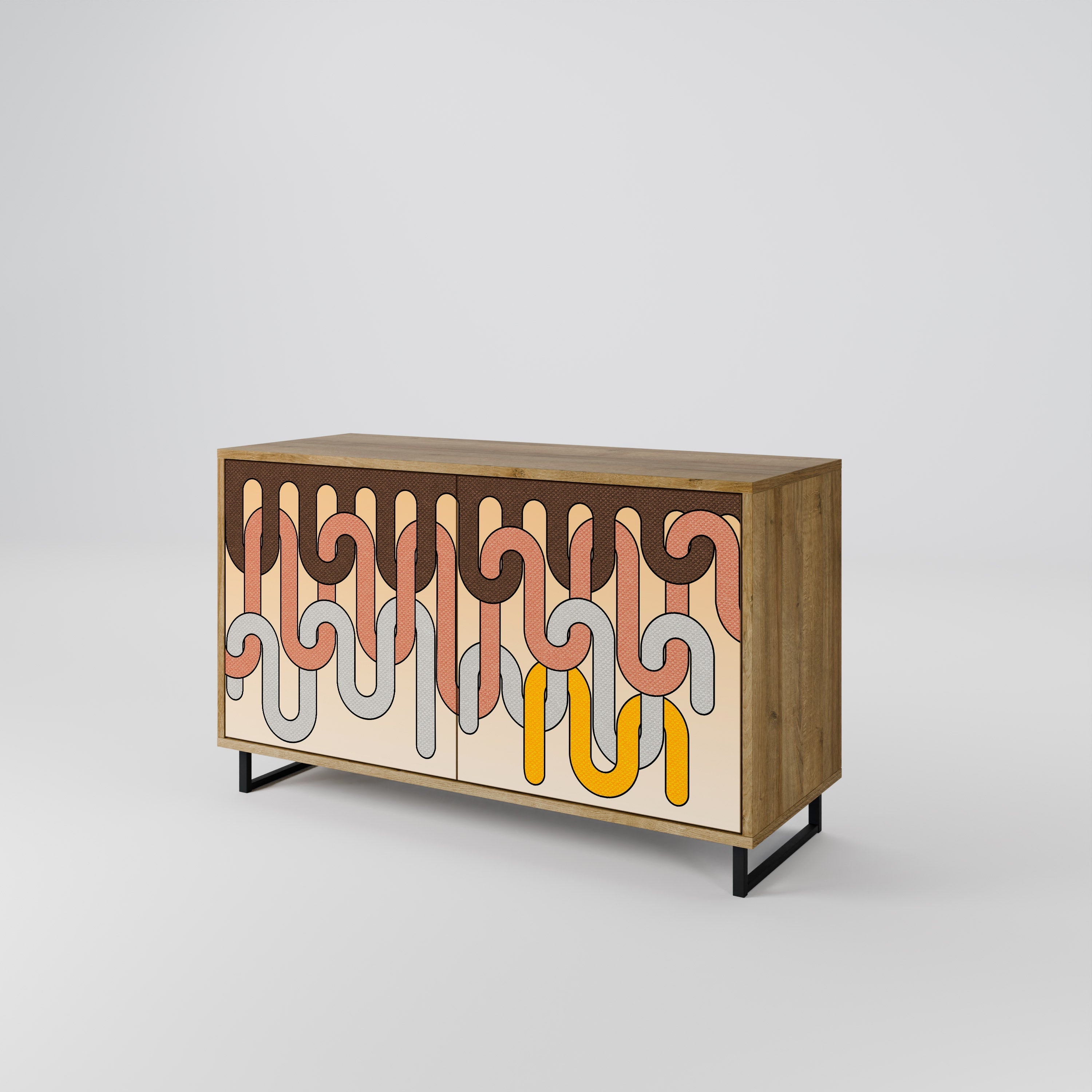 COLORFUL STRINGS Sideboard mit 2 Türen in Eichenoptik