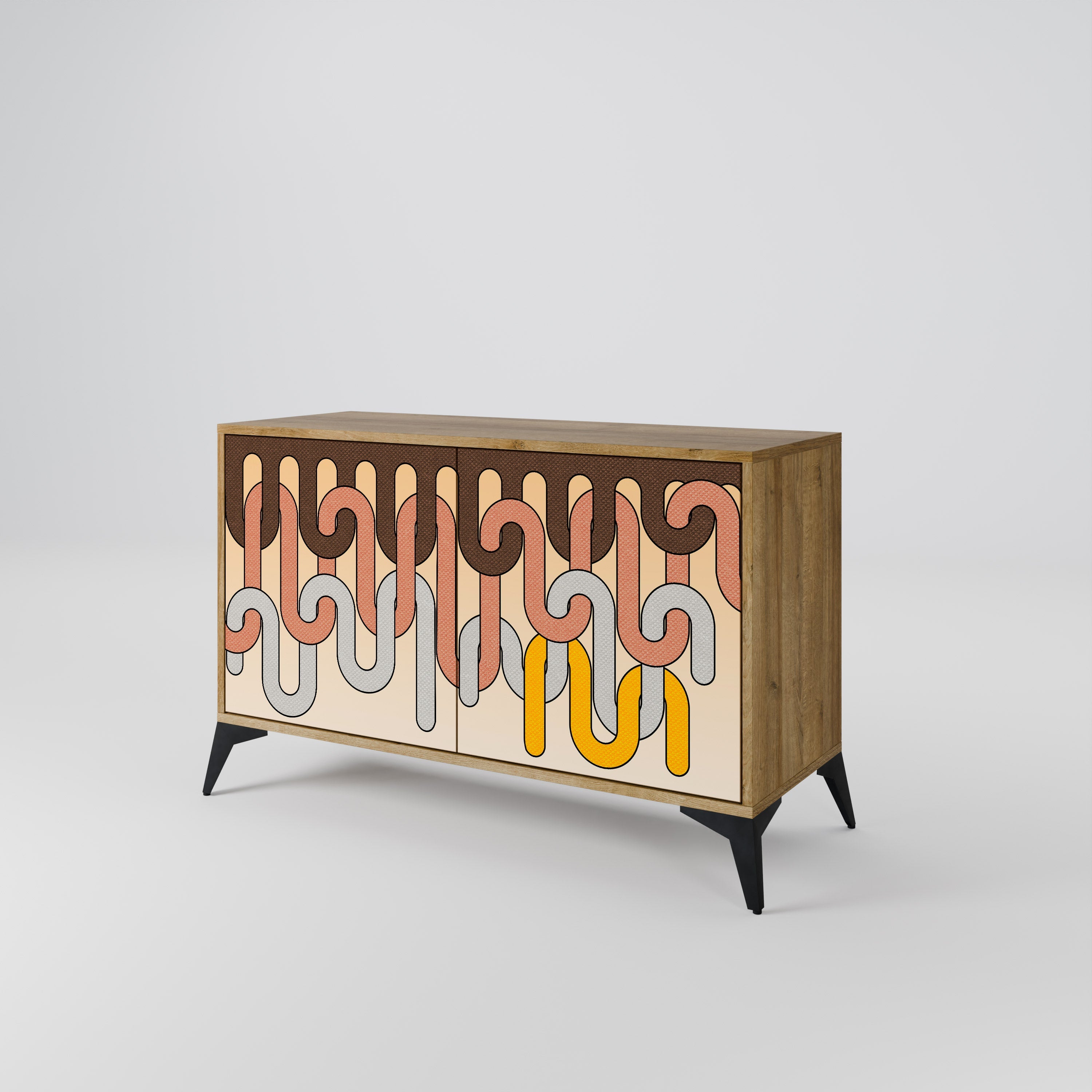 COLORFUL STRINGS Sideboard mit 2 Türen in Eichenoptik