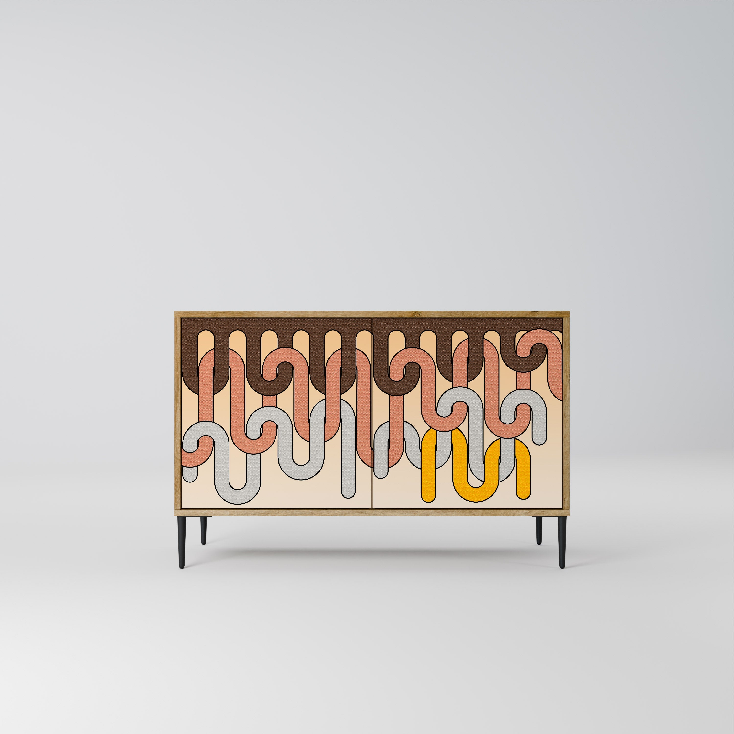 COLORFUL STRINGS Sideboard mit 2 Türen in Eichenoptik