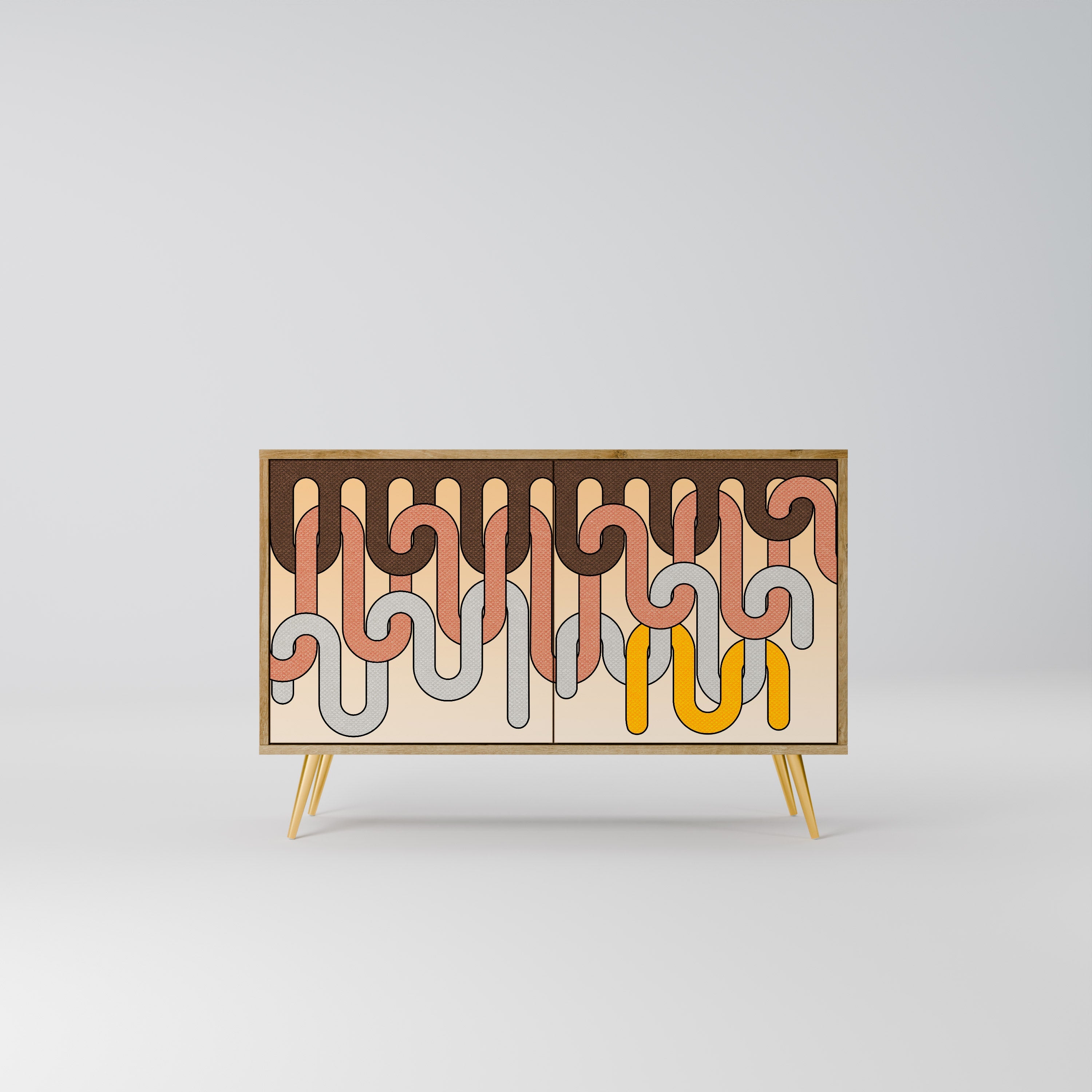 COLORFUL STRINGS Sideboard mit 2 Türen in Eichenoptik
