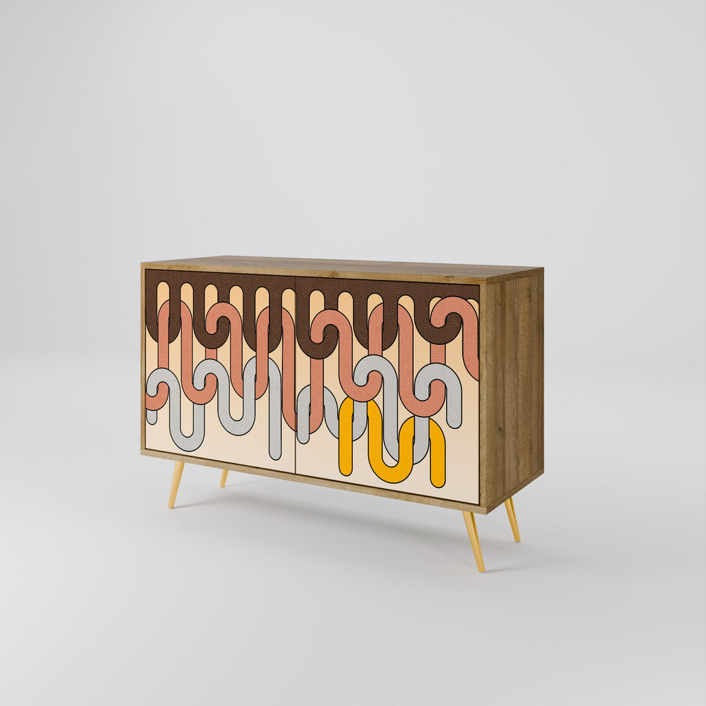 COLORFUL STRINGS Sideboard mit 2 Türen in Eichenoptik