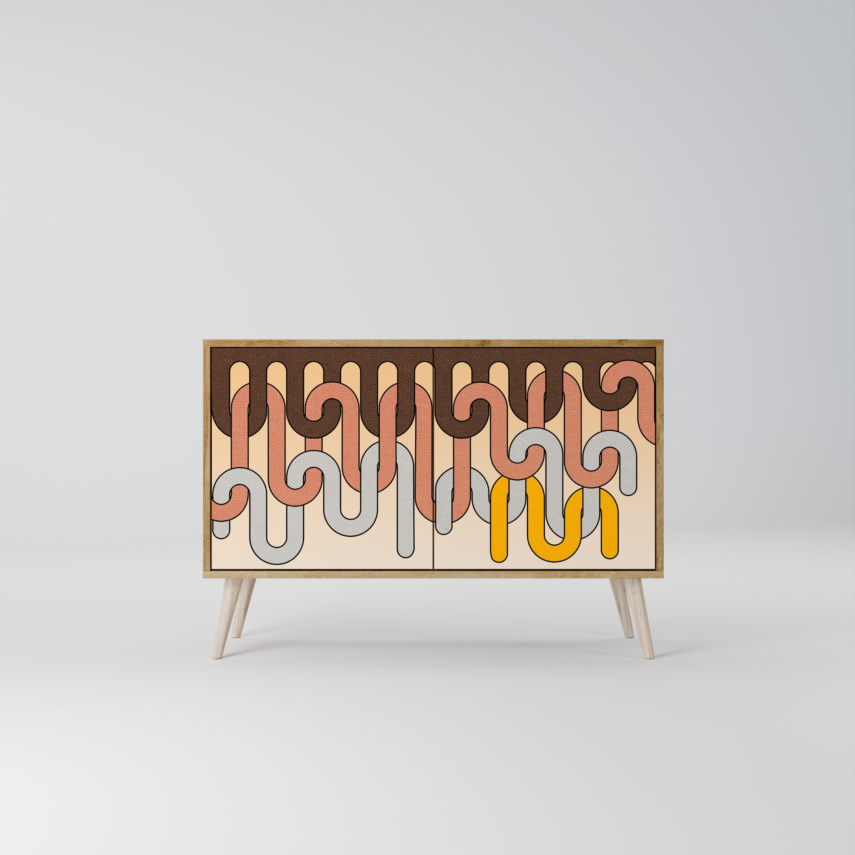 COLORFUL STRINGS Sideboard mit 2 Türen in Eichenoptik