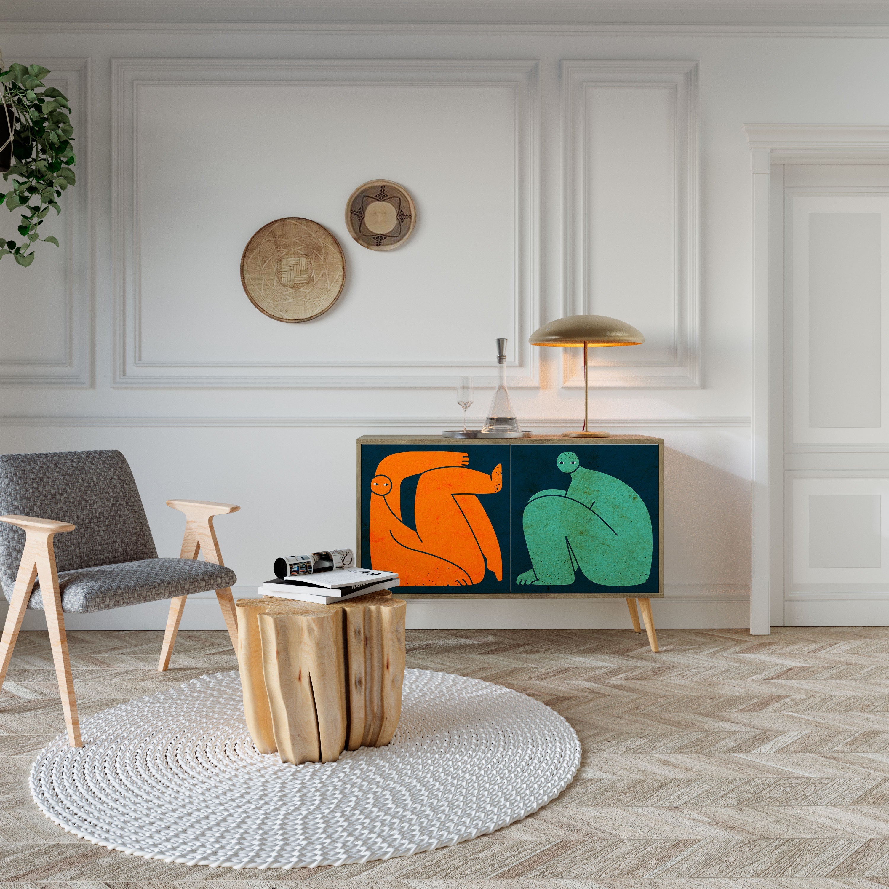 TOGETHER BUT SEPARAT 2-türiges Sideboard in Eichenoptik