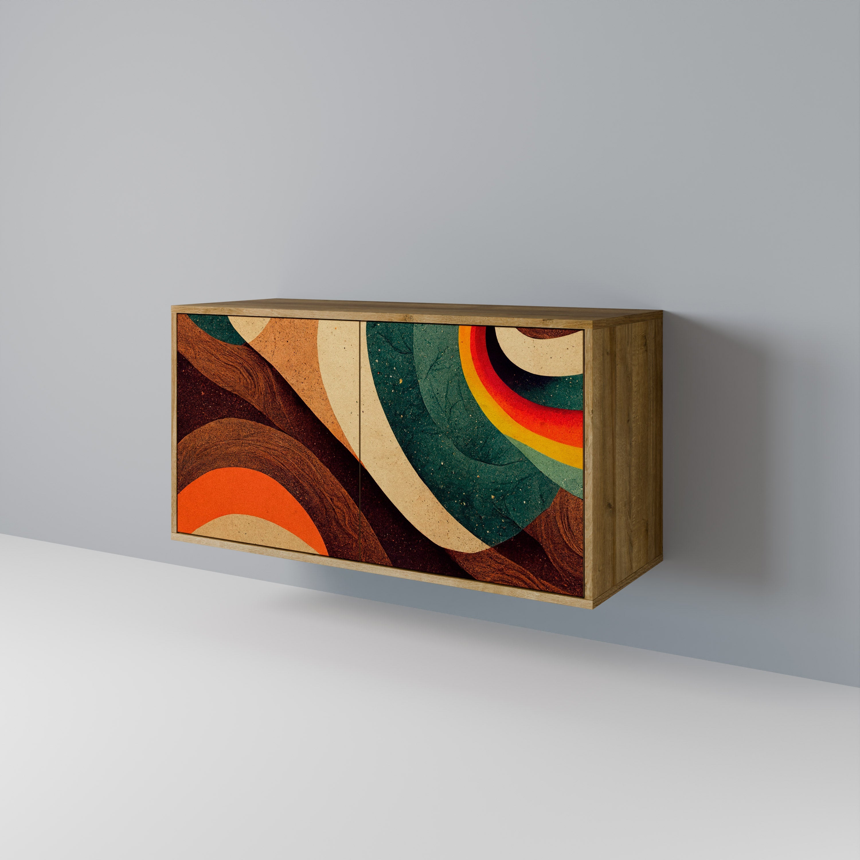 COLORFUL STRANDS Sideboard mit 2 Türen in Eichenoptik