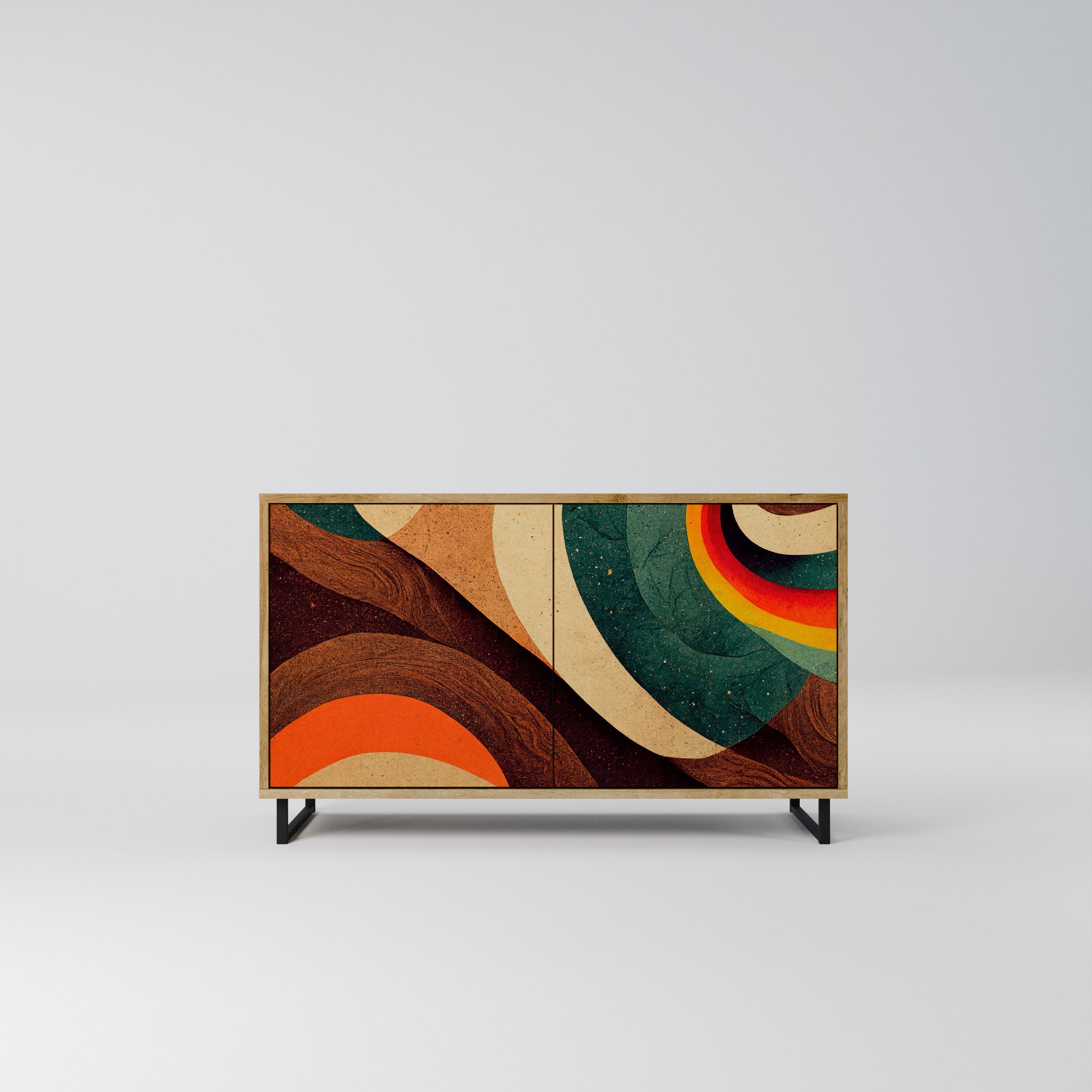 COLORFUL STRANDS Sideboard mit 2 Türen in Eichenoptik