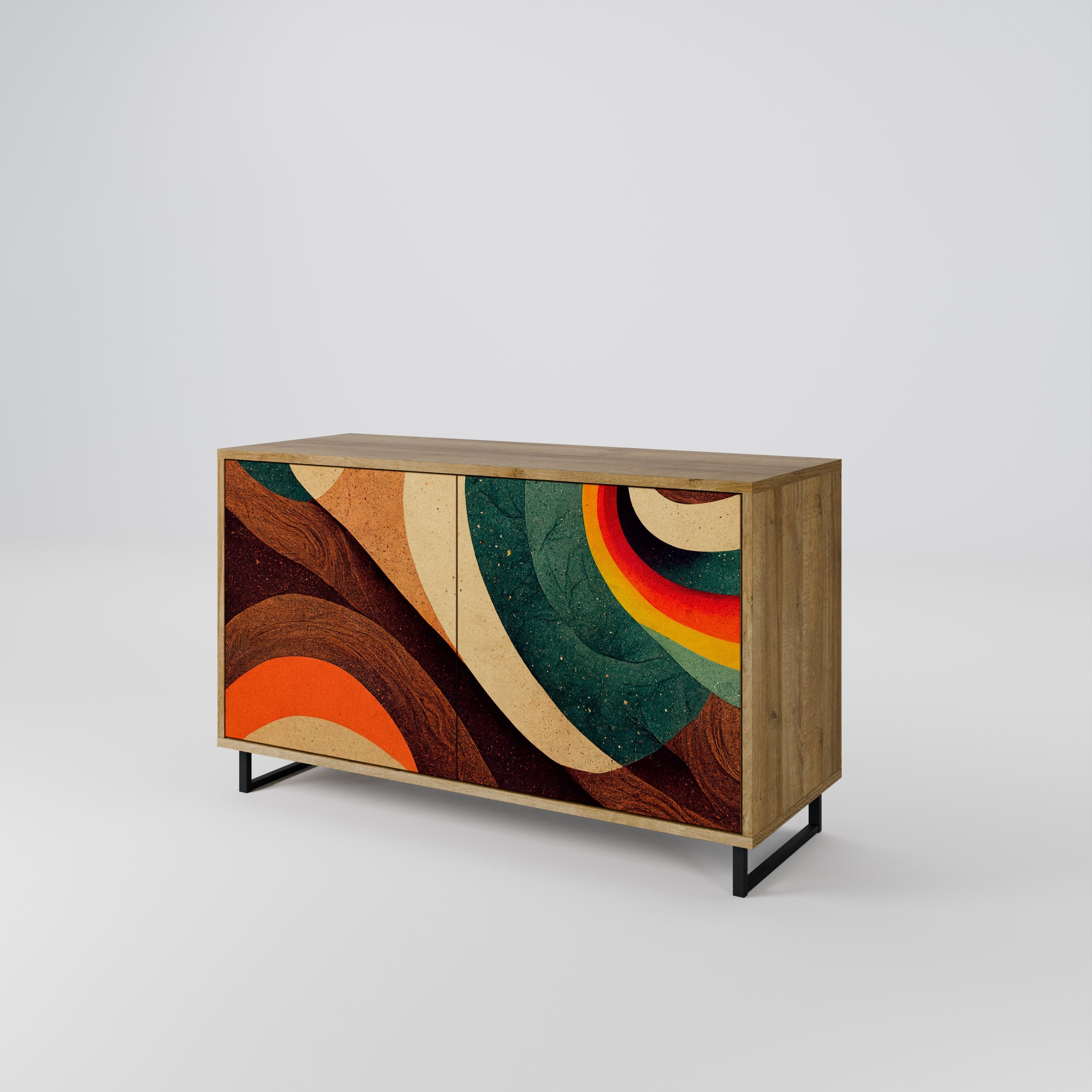 COLORFUL STRANDS Sideboard mit 2 Türen in Eichenoptik