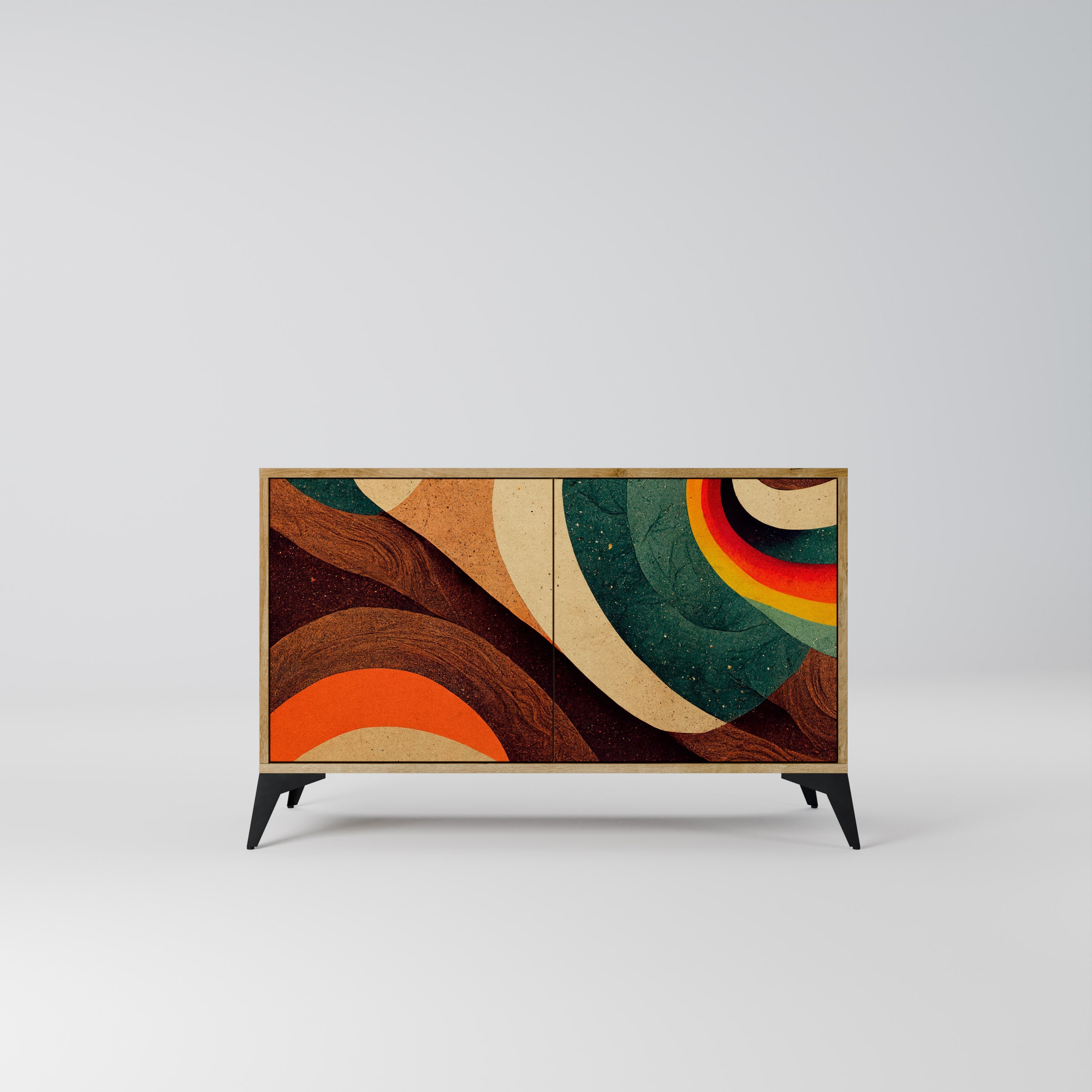 COLORFUL STRANDS Sideboard mit 2 Türen in Eichenoptik