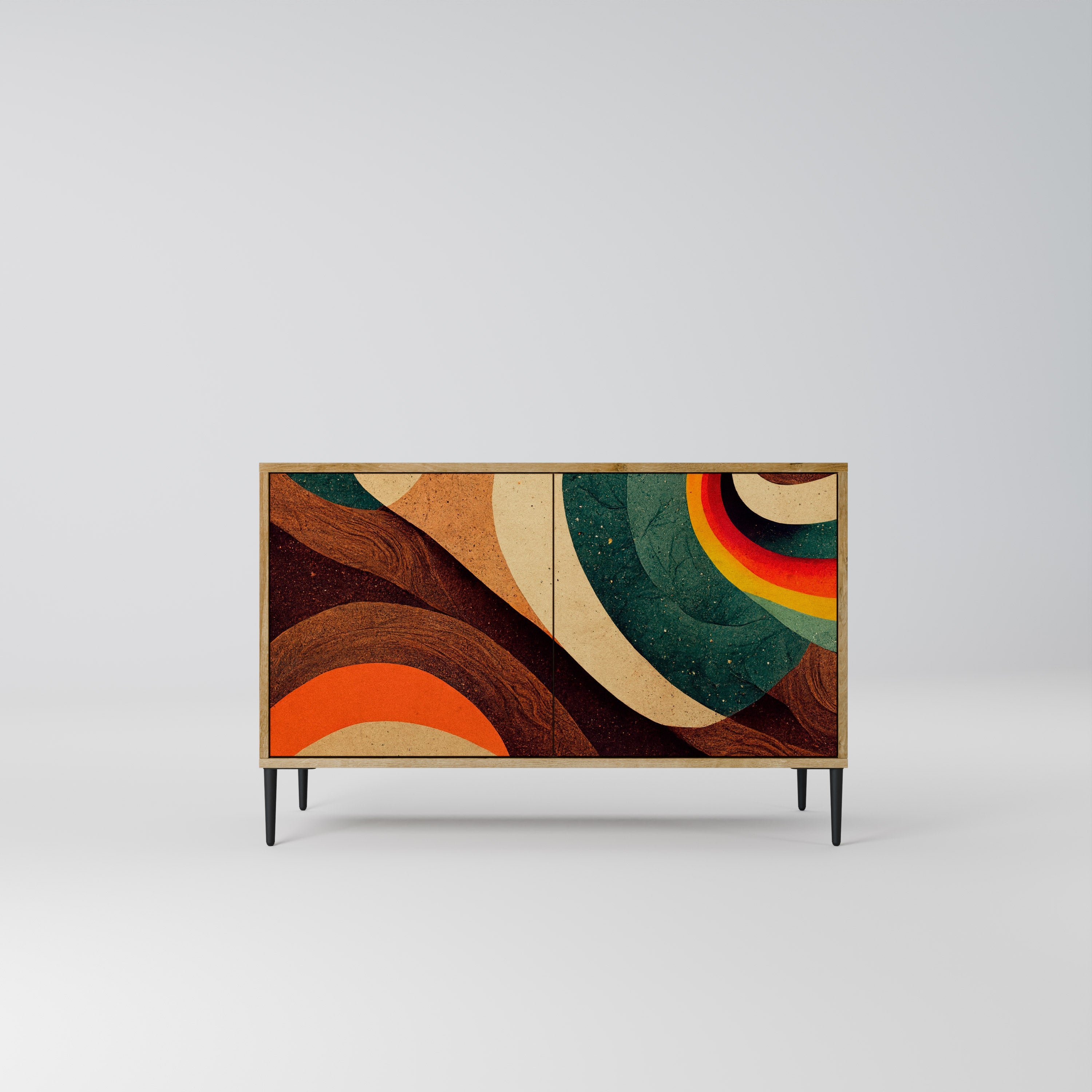 COLORFUL STRANDS Sideboard mit 2 Türen in Eichenoptik