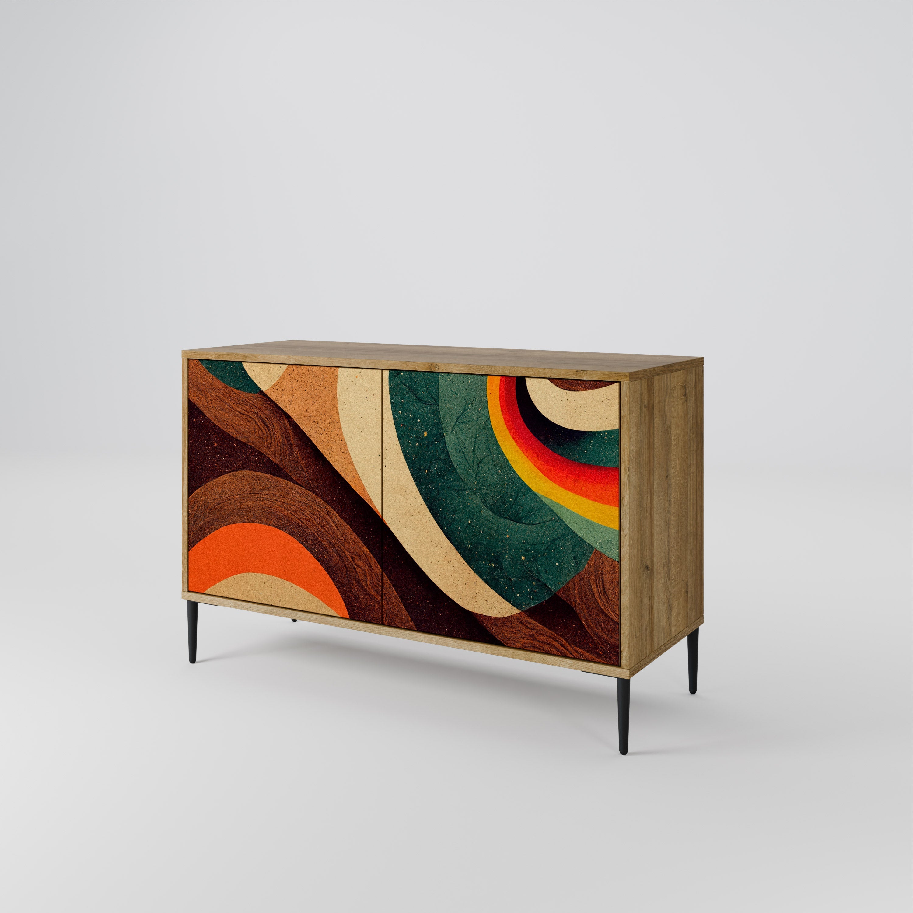 COLORFUL STRANDS Sideboard mit 2 Türen in Eichenoptik