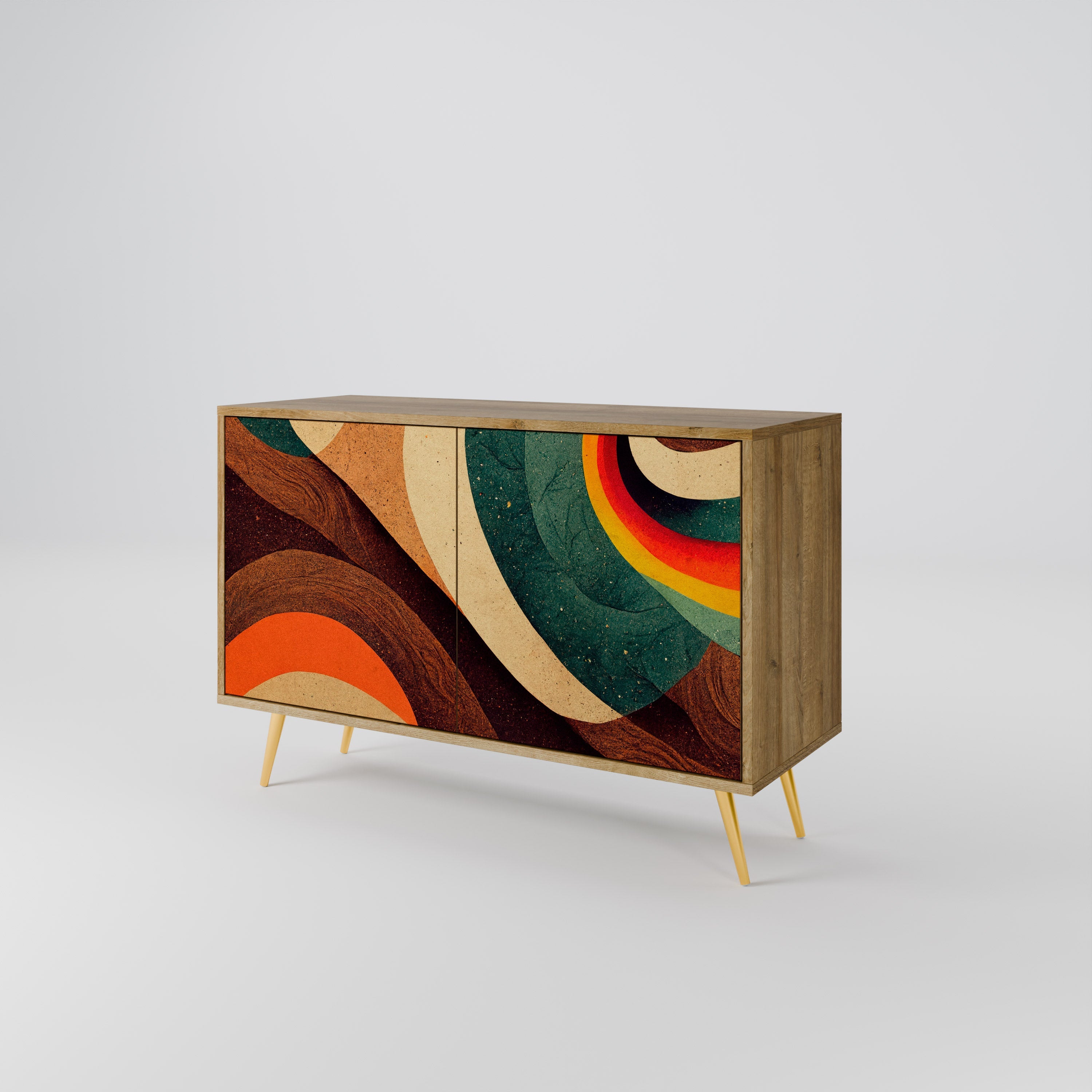 COLORFUL STRANDS Sideboard mit 2 Türen in Eichenoptik