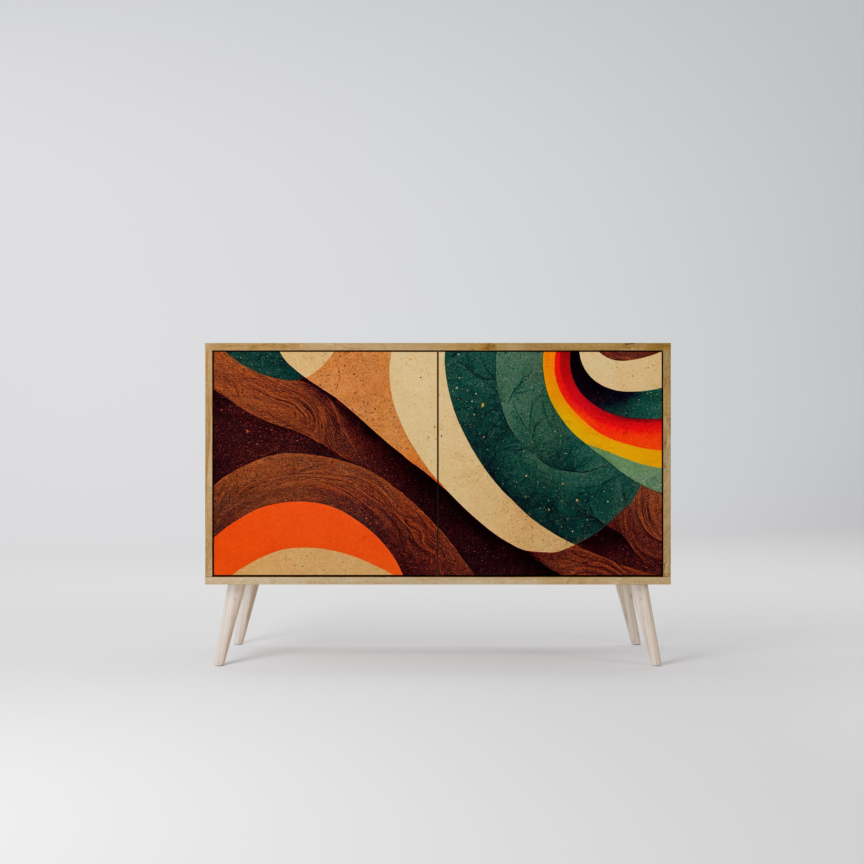 COLORFUL STRANDS Sideboard mit 2 Türen in Eichenoptik
