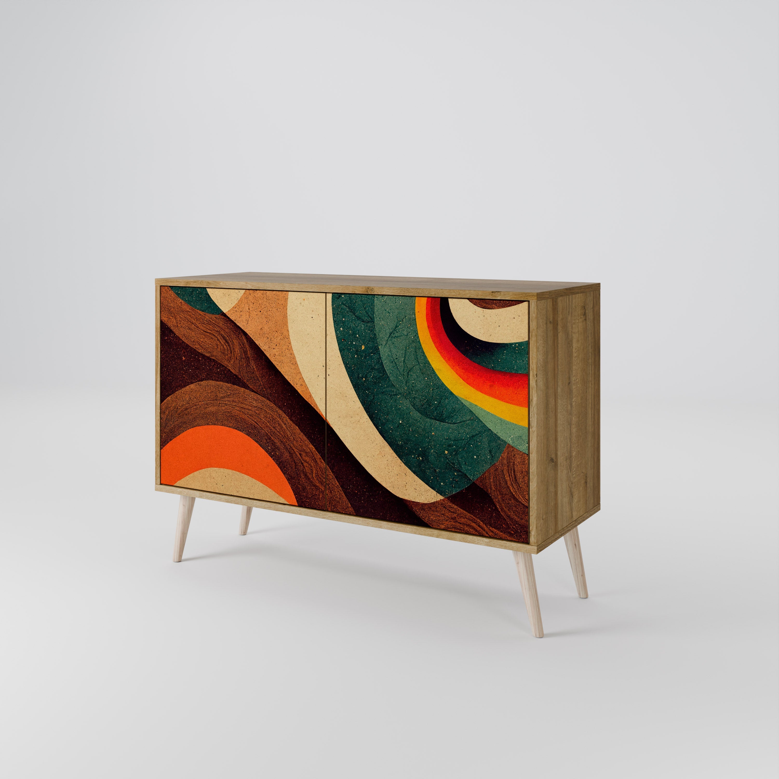 COLORFUL STRANDS Sideboard mit 2 Türen in Eichenoptik