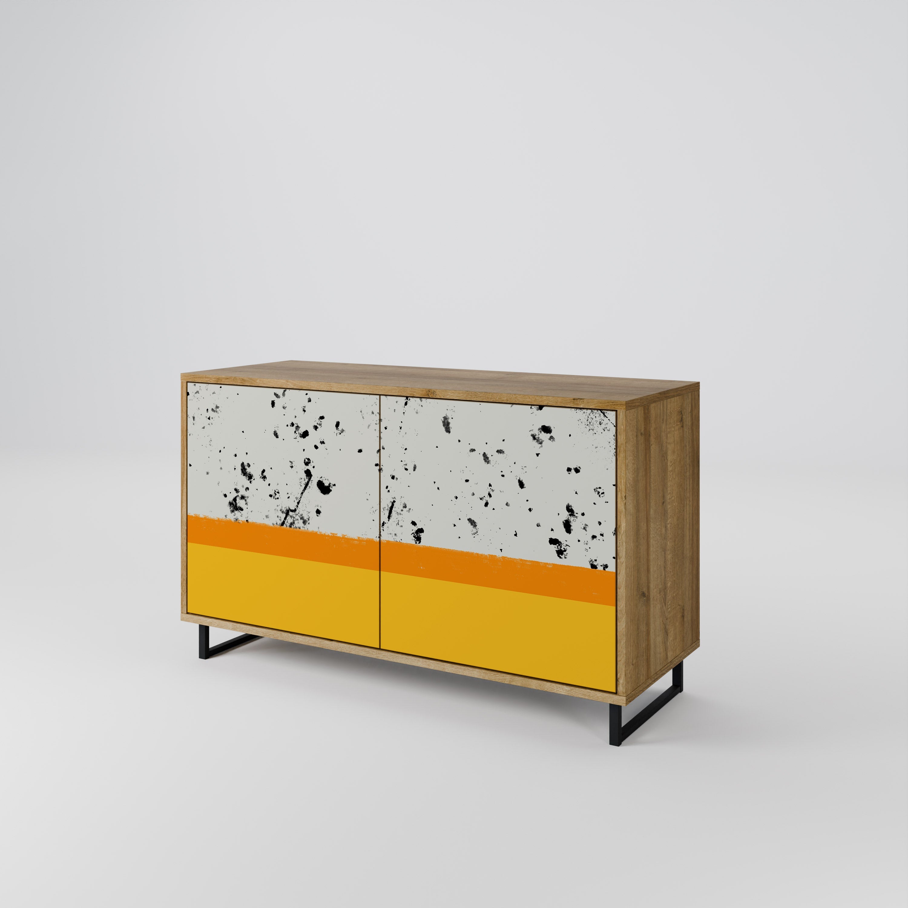 DYED BY ORANGE Sideboard mit 2 Türen in Eichenoptik