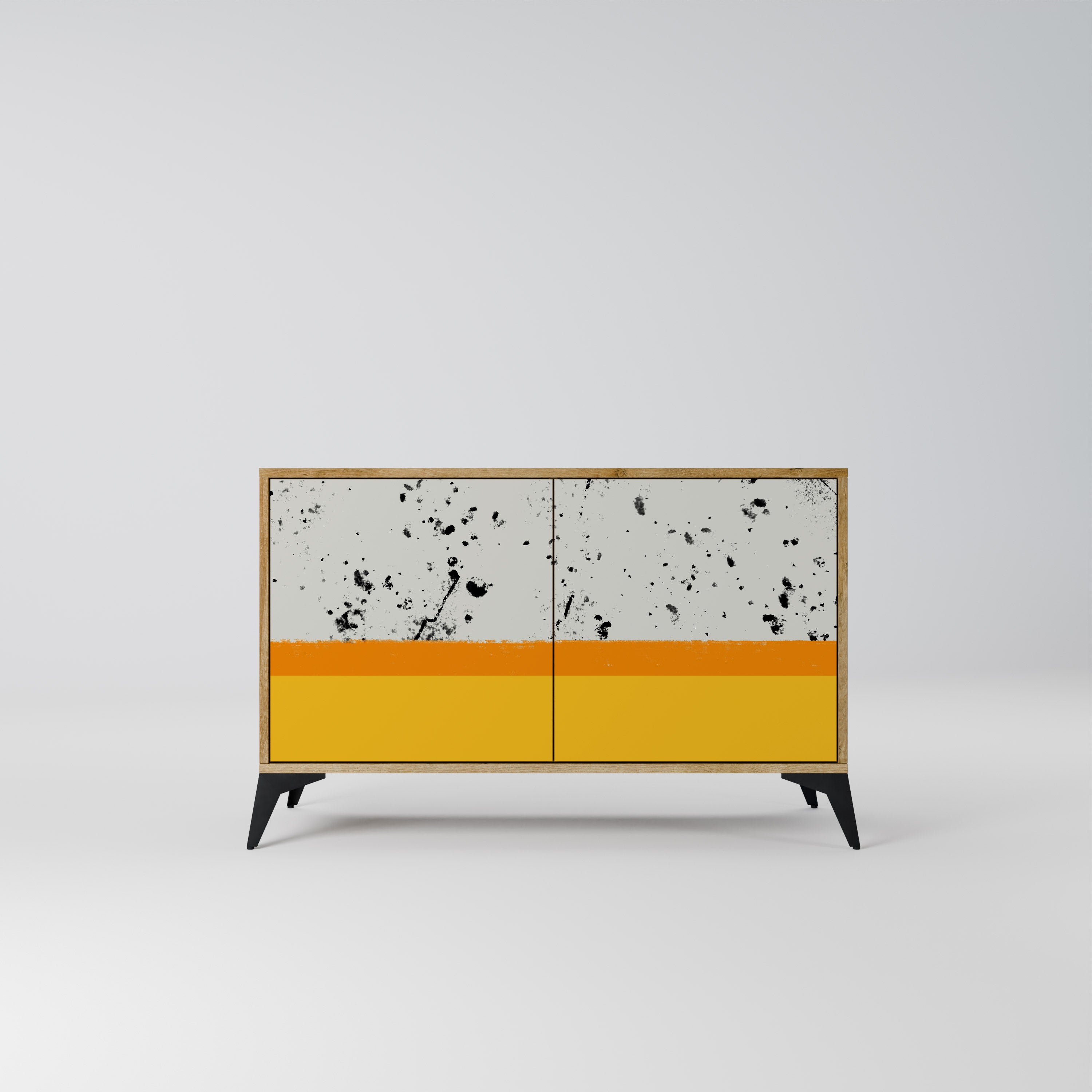 DYED BY ORANGE Sideboard mit 2 Türen in Eichenoptik
