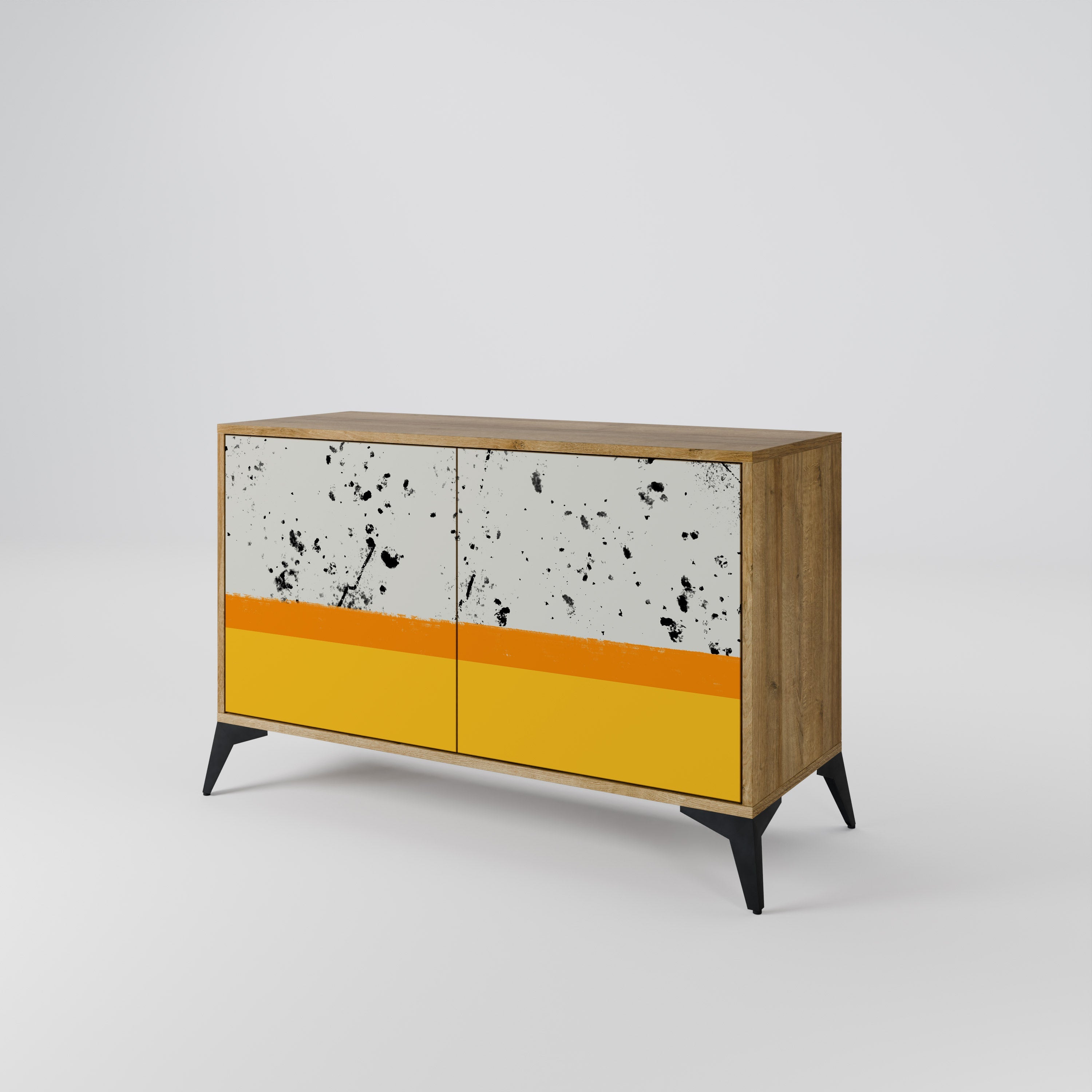 DYED BY ORANGE Sideboard mit 2 Türen in Eichenoptik