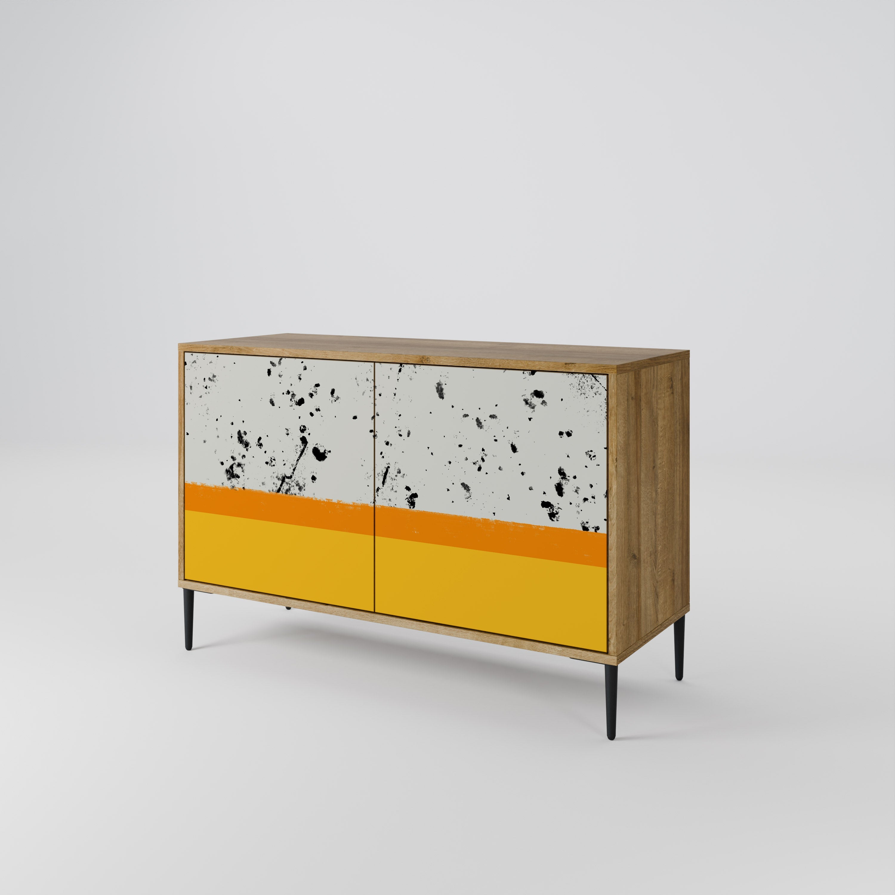 DYED BY ORANGE Sideboard mit 2 Türen in Eichenoptik