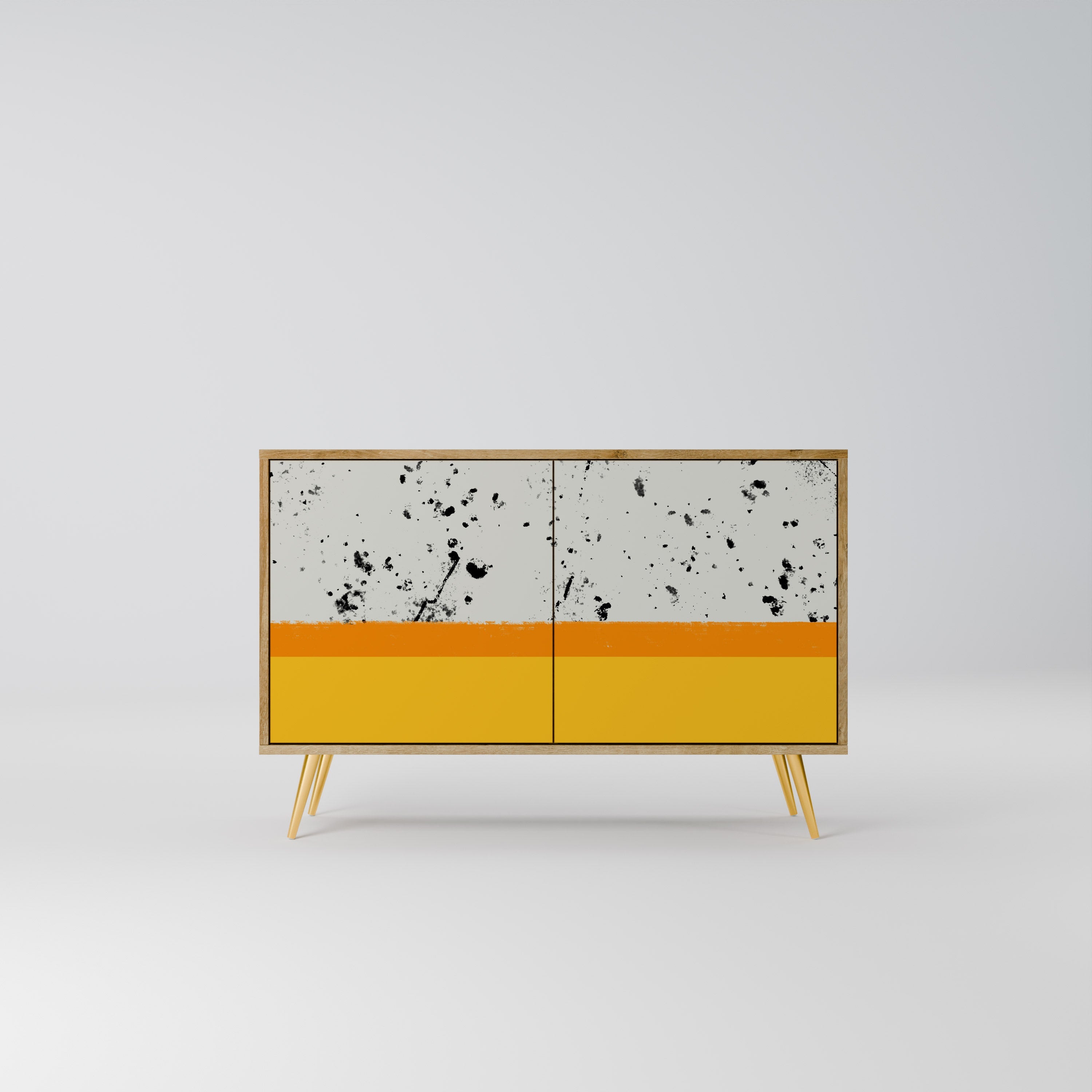DYED BY ORANGE Sideboard mit 2 Türen in Eichenoptik