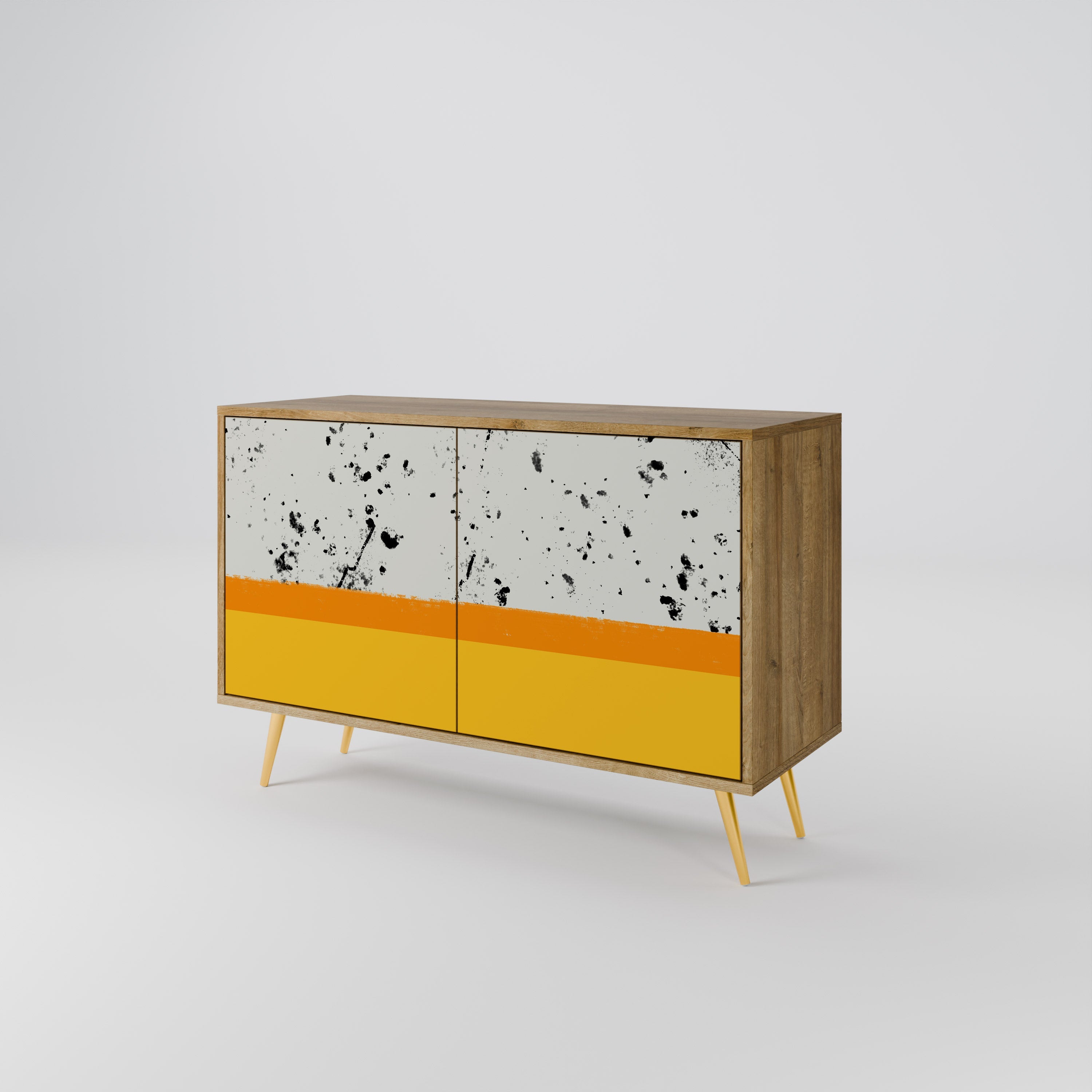DYED BY ORANGE Sideboard mit 2 Türen in Eichenoptik