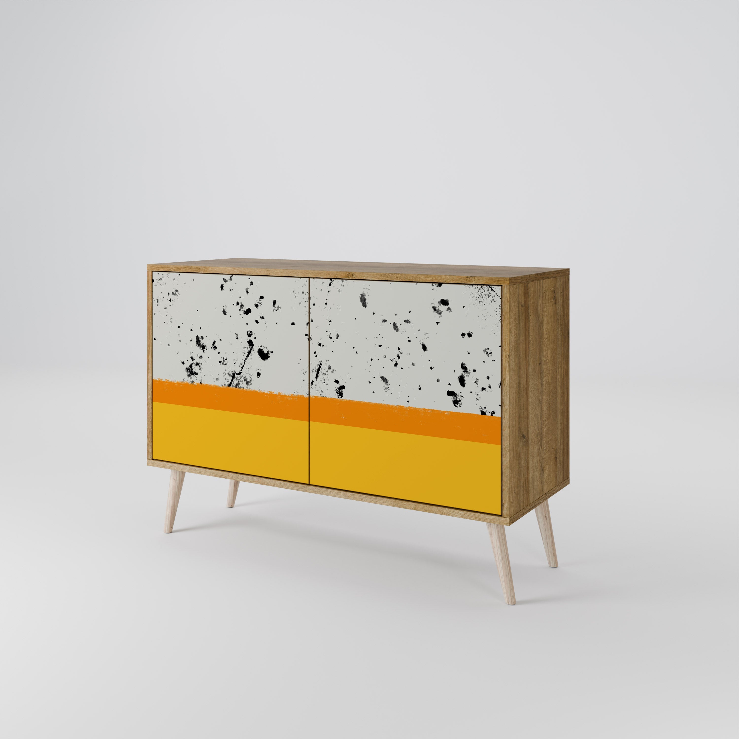 DYED BY ORANGE Sideboard mit 2 Türen in Eichenoptik