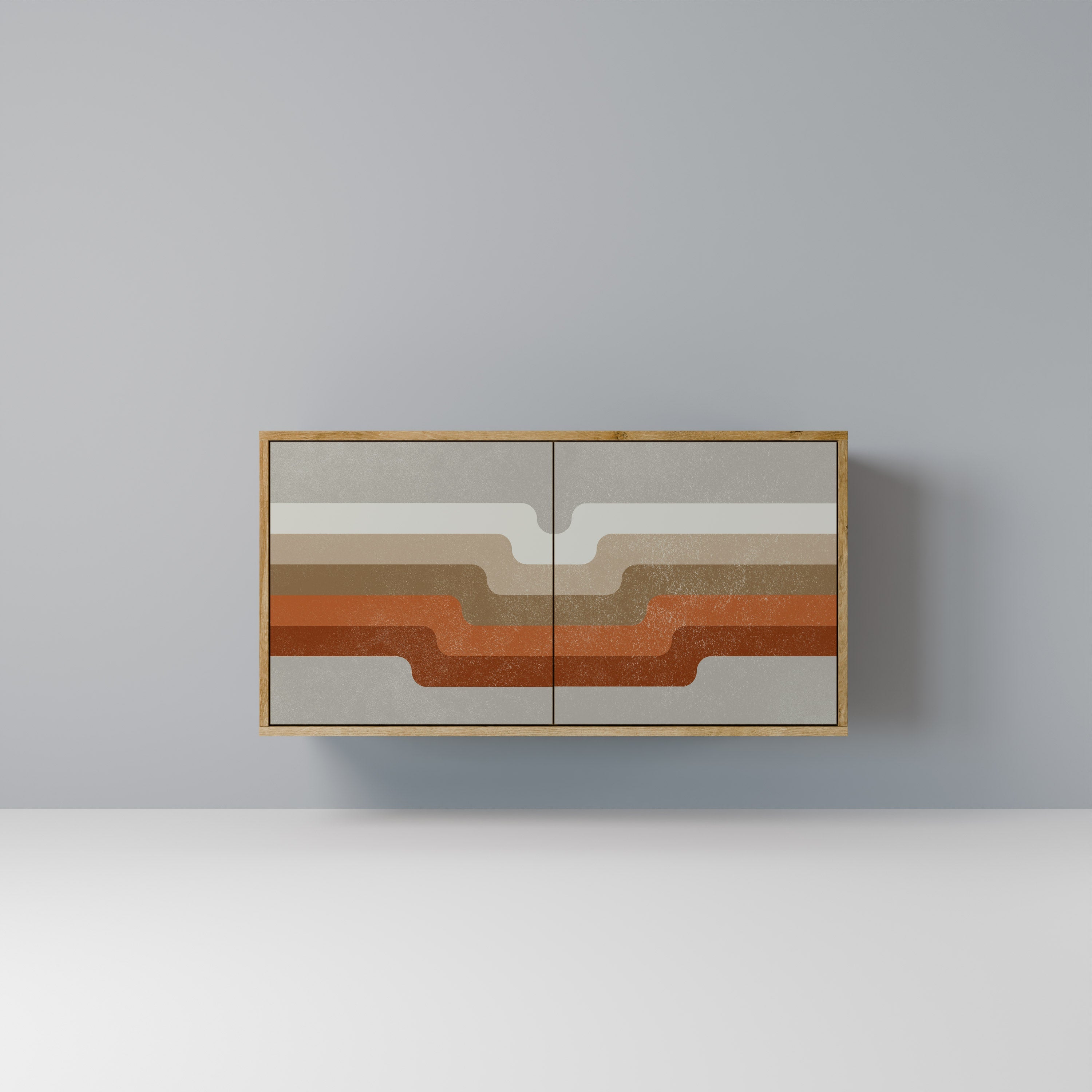 PECULIAR TRAIL Sideboard mit 2 Türen in Eichenoptik
