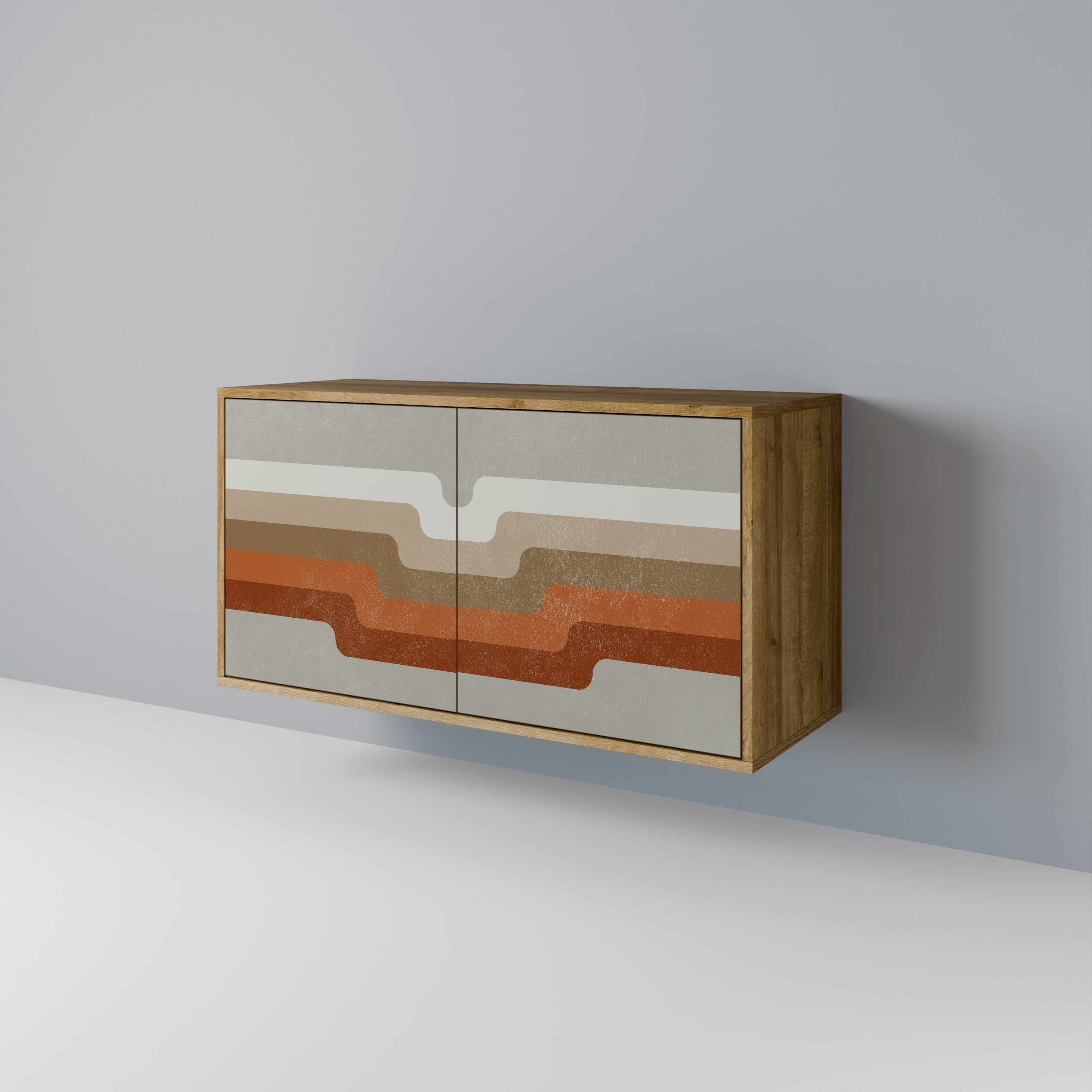 PECULIAR TRAIL Sideboard mit 2 Türen in Eichenoptik