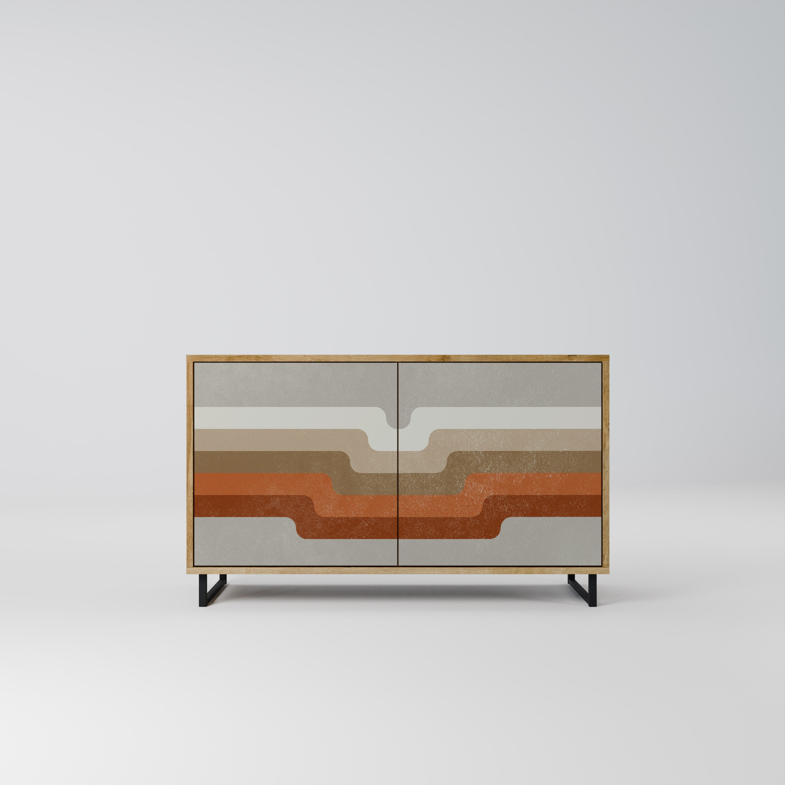 PECULIAR TRAIL Sideboard mit 2 Türen in Eichenoptik