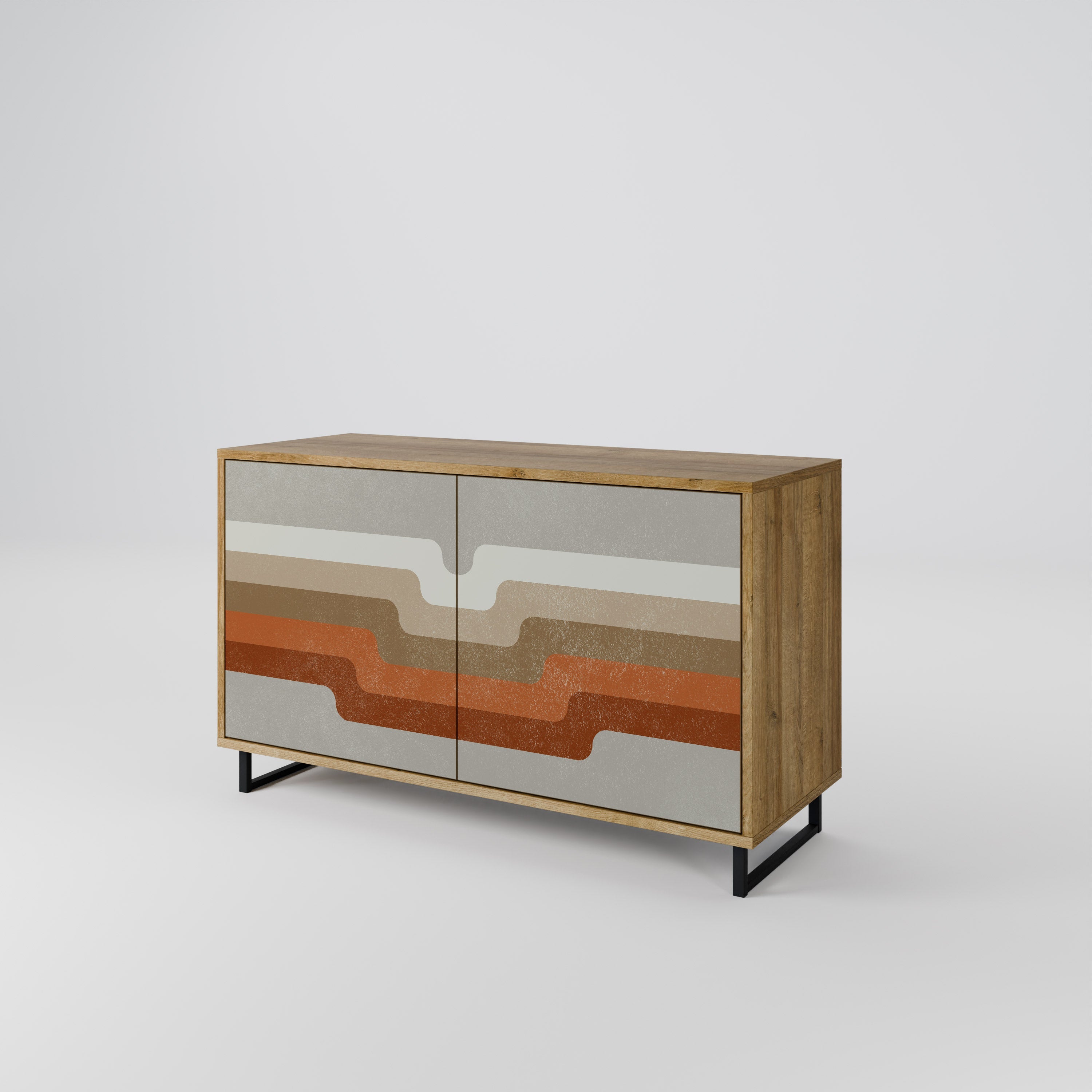 PECULIAR TRAIL Sideboard mit 2 Türen in Eichenoptik