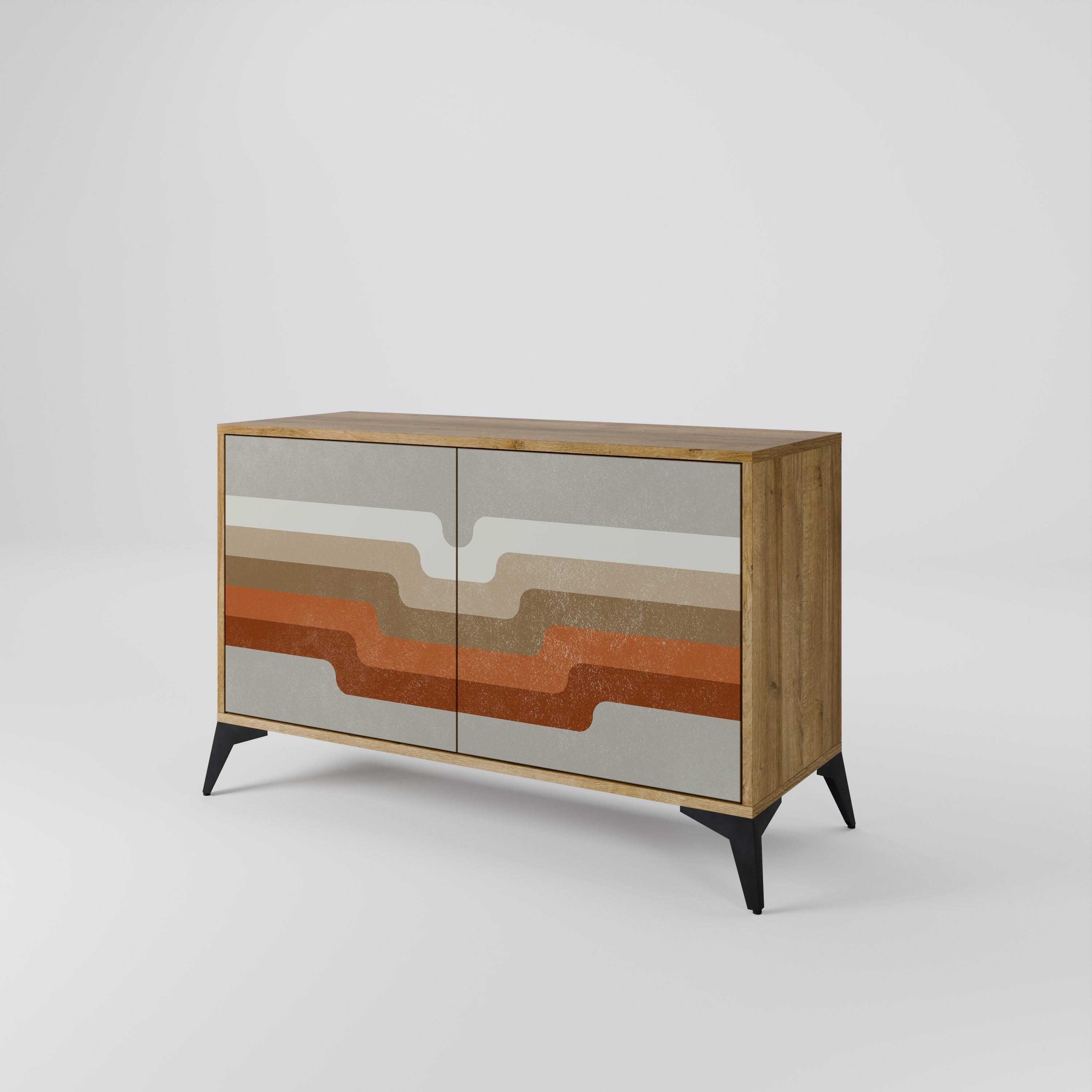 PECULIAR TRAIL Sideboard mit 2 Türen in Eichenoptik