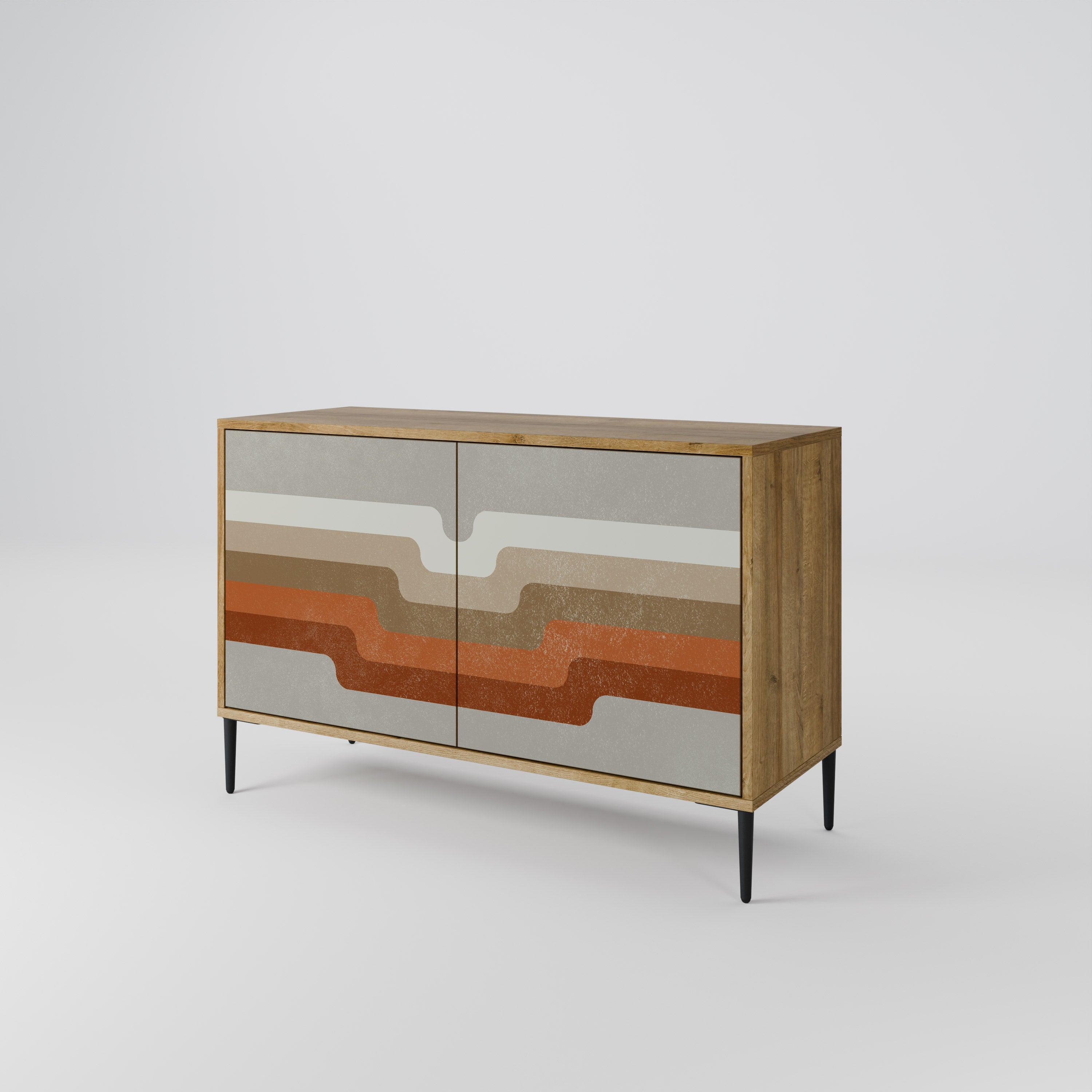 PECULIAR TRAIL Sideboard mit 2 Türen in Eichenoptik