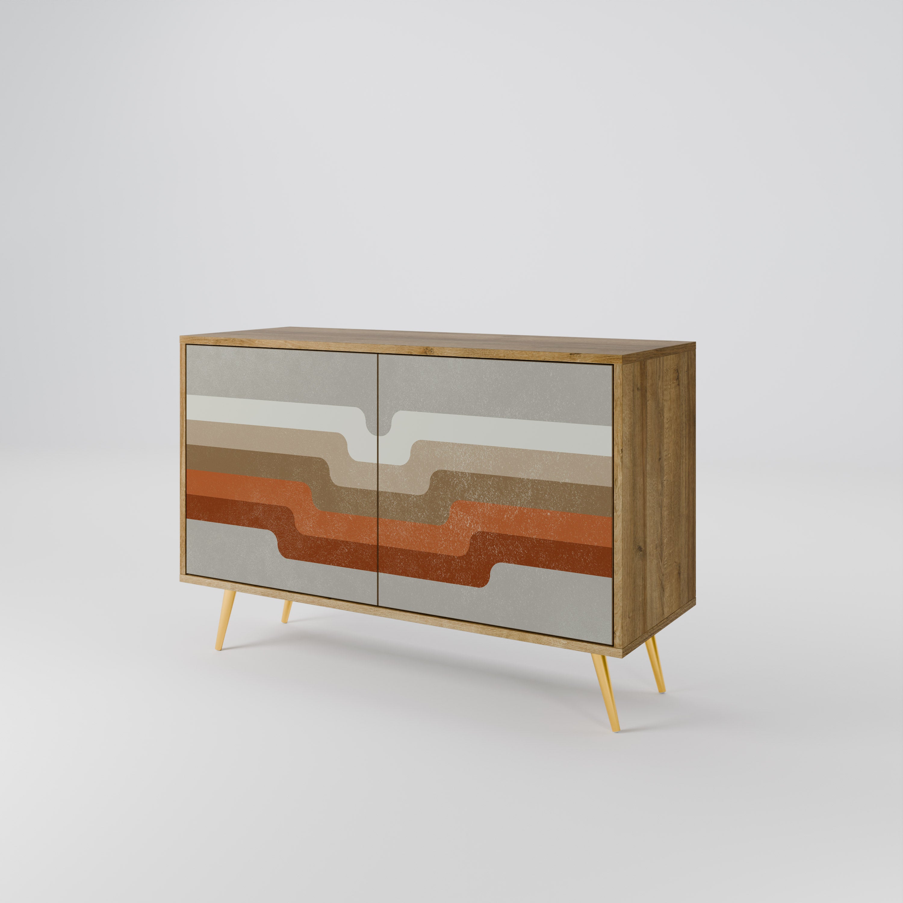 PECULIAR TRAIL Sideboard mit 2 Türen in Eichenoptik