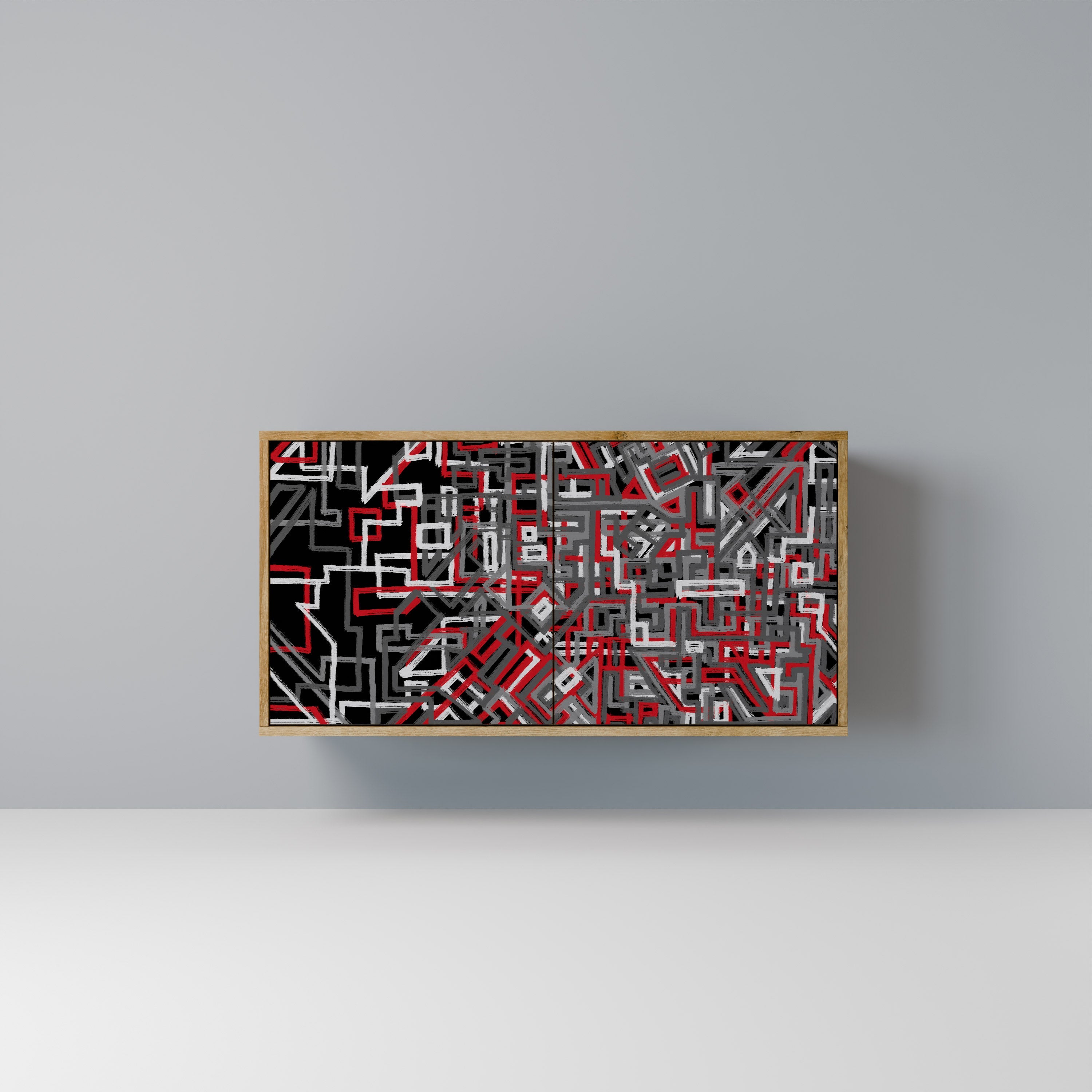 BROKEN LINES Sideboard mit 2 Türen in Eichenoptik