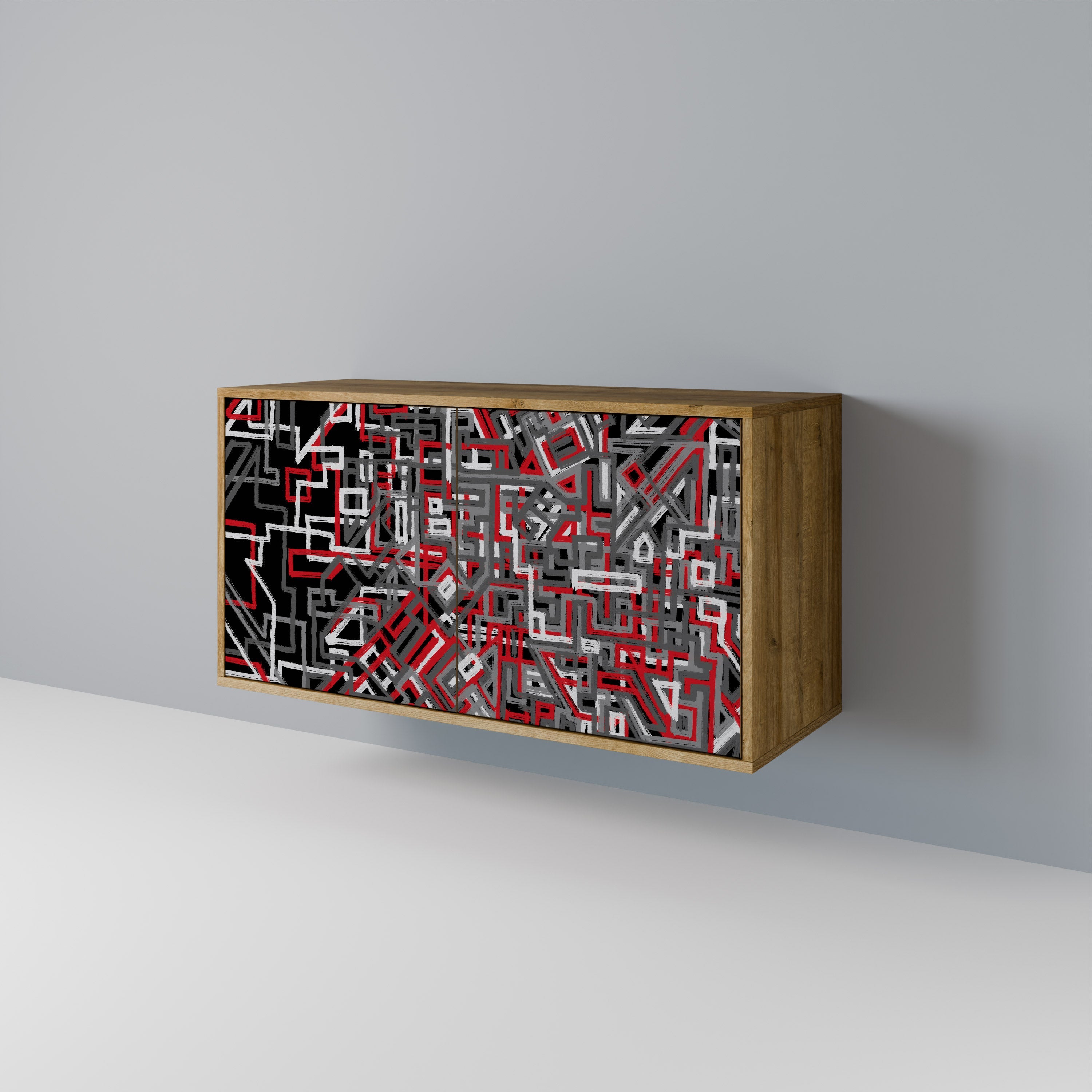 BROKEN LINES Sideboard mit 2 Türen in Eichenoptik
