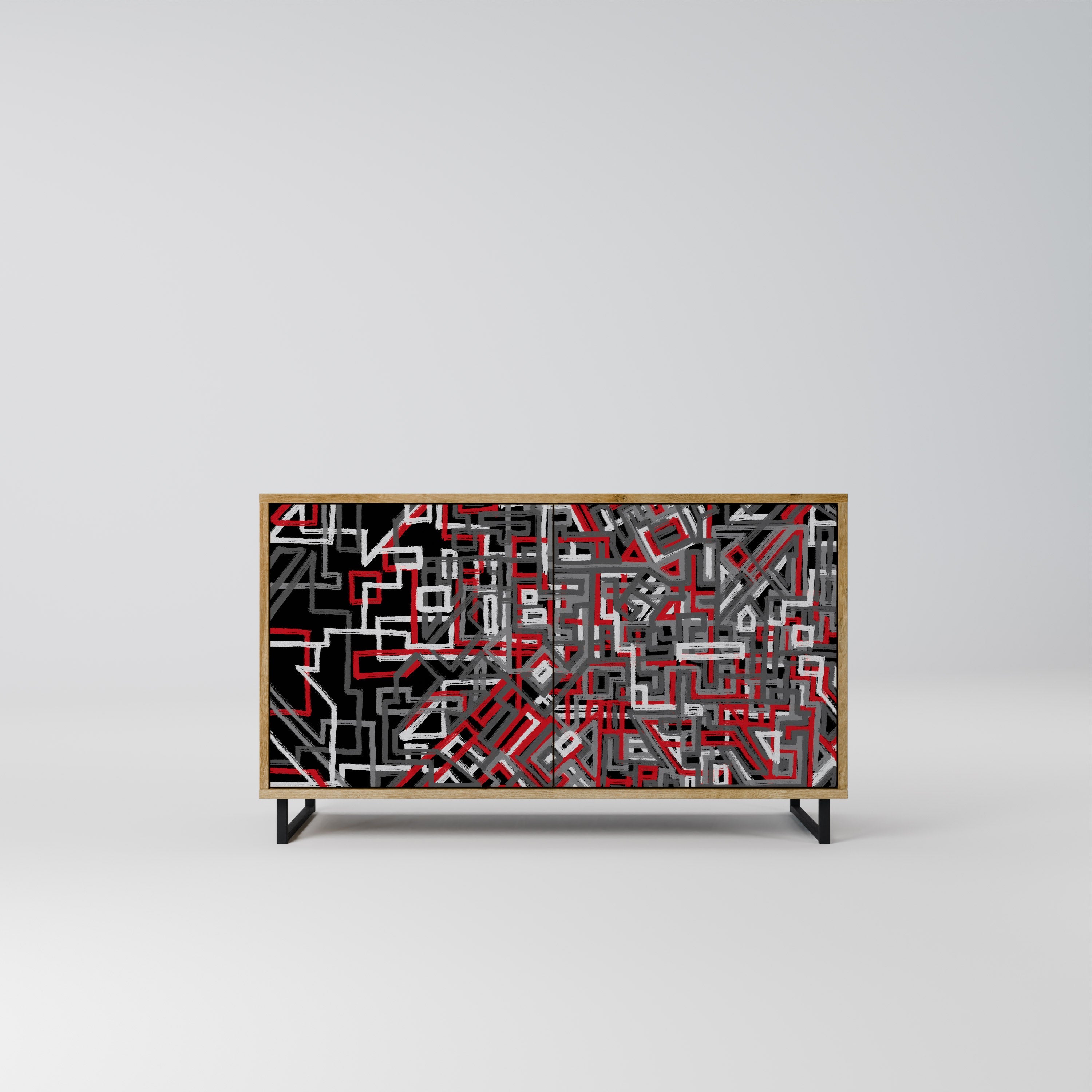 BROKEN LINES Sideboard mit 2 Türen in Eichenoptik