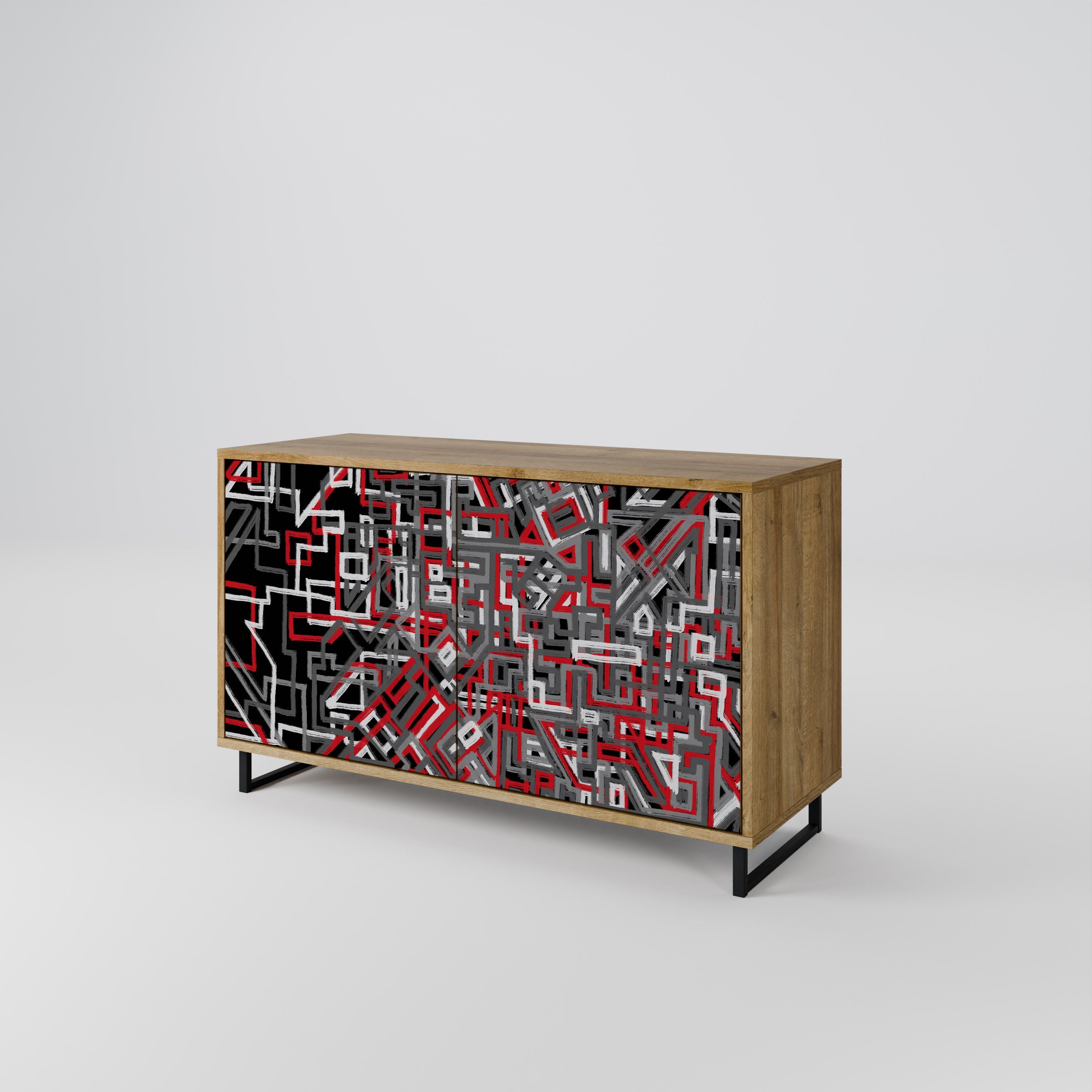 BROKEN LINES Sideboard mit 2 Türen in Eichenoptik