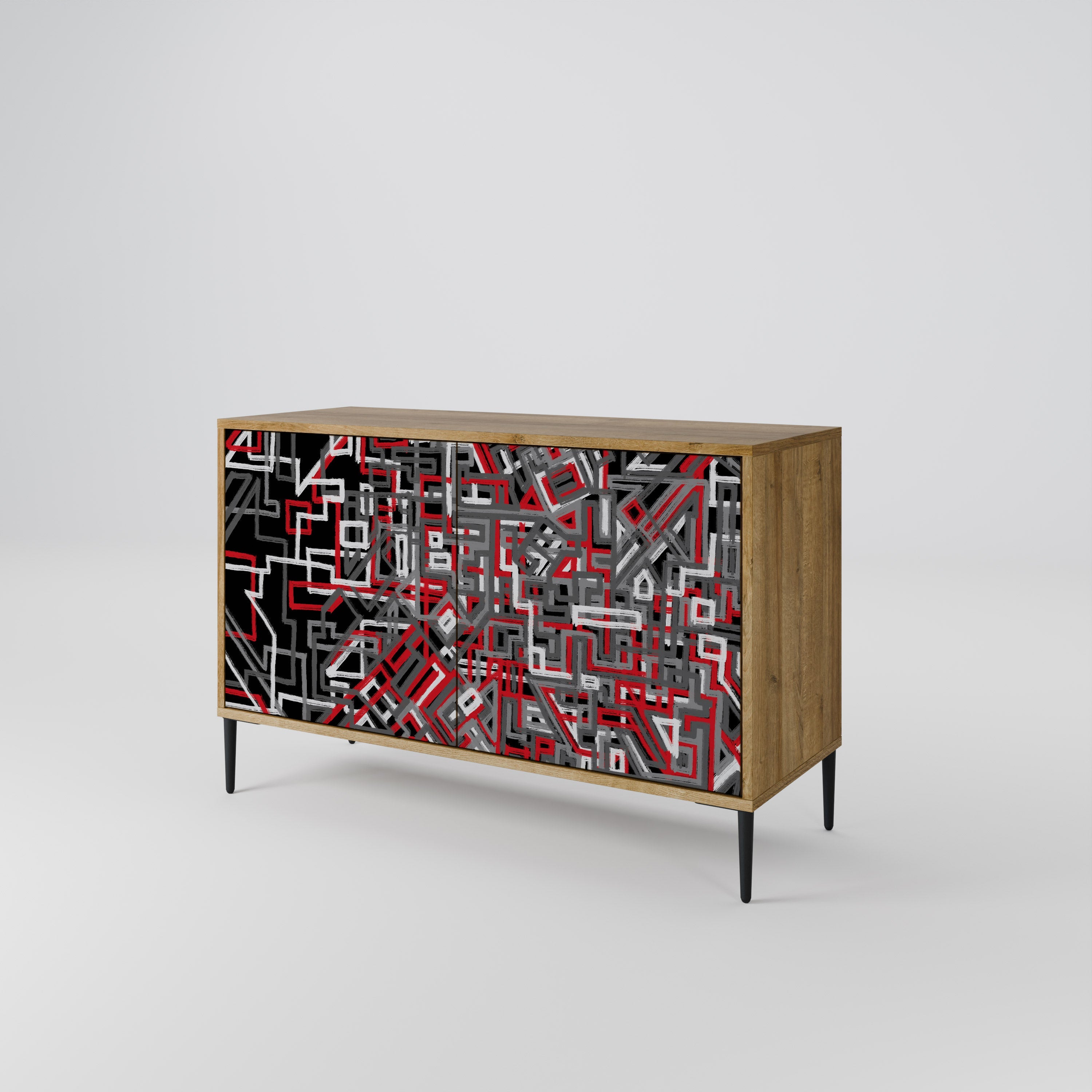 BROKEN LINES Sideboard mit 2 Türen in Eichenoptik