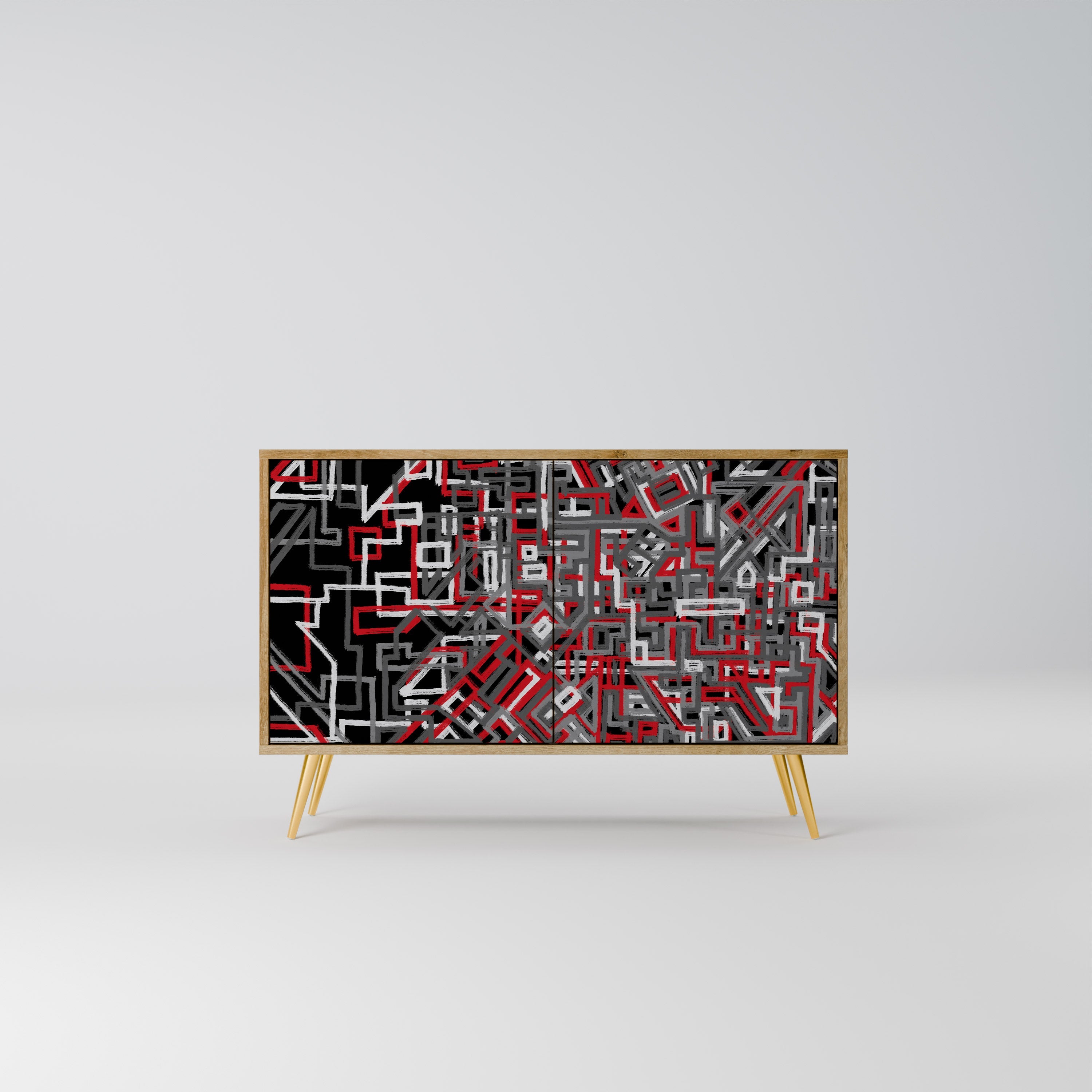 BROKEN LINES Sideboard mit 2 Türen in Eichenoptik