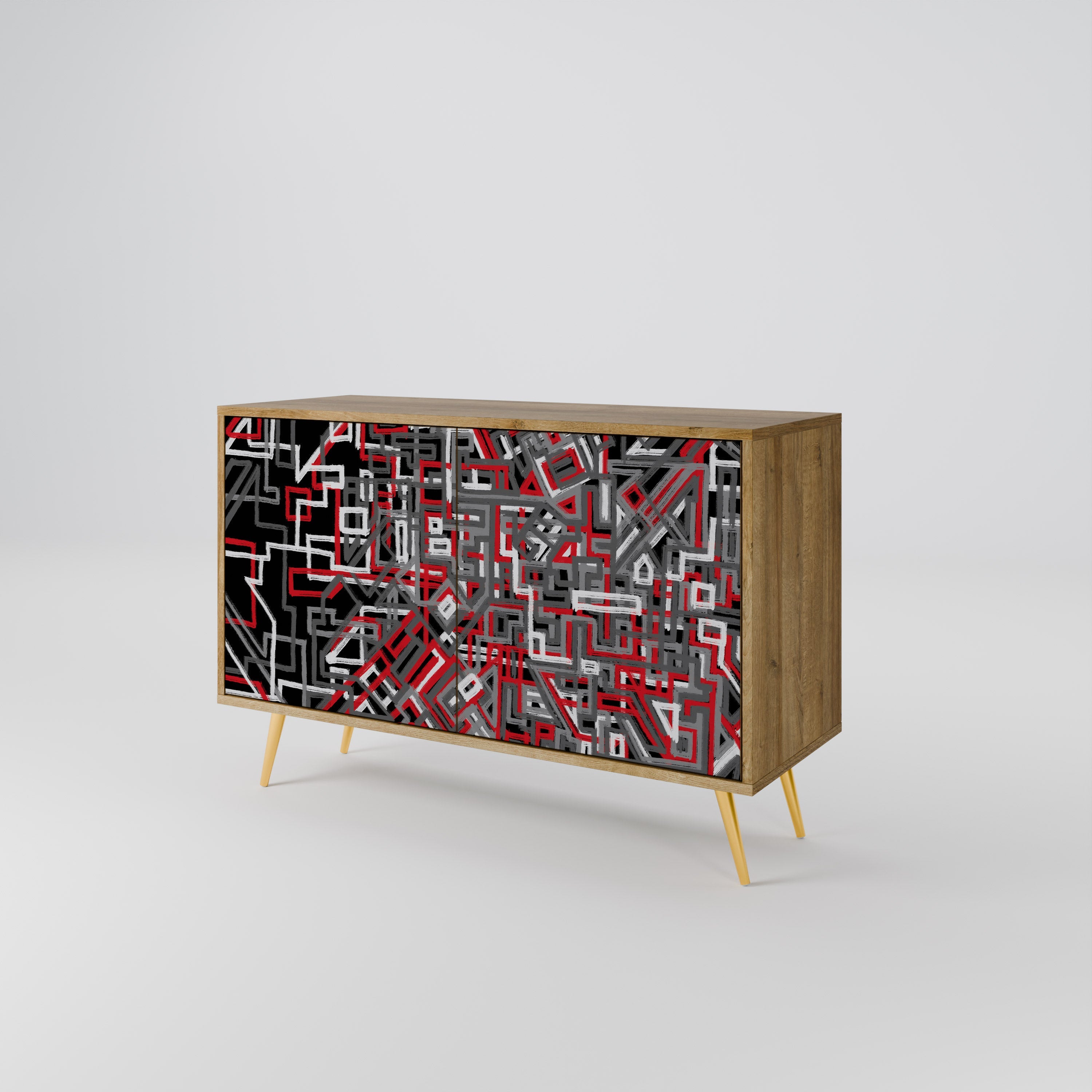 BROKEN LINES Sideboard mit 2 Türen in Eichenoptik