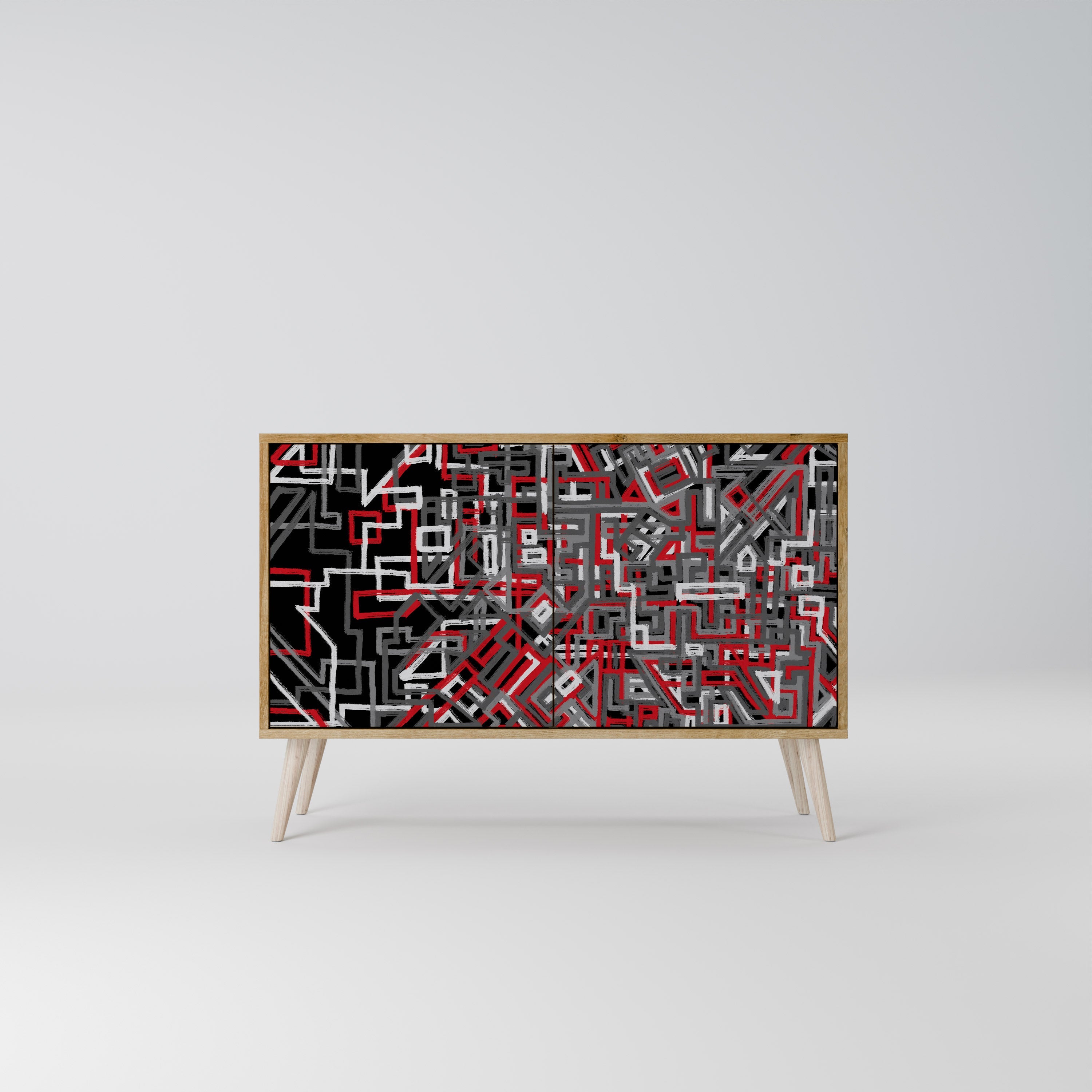 BROKEN LINES Sideboard mit 2 Türen in Eichenoptik